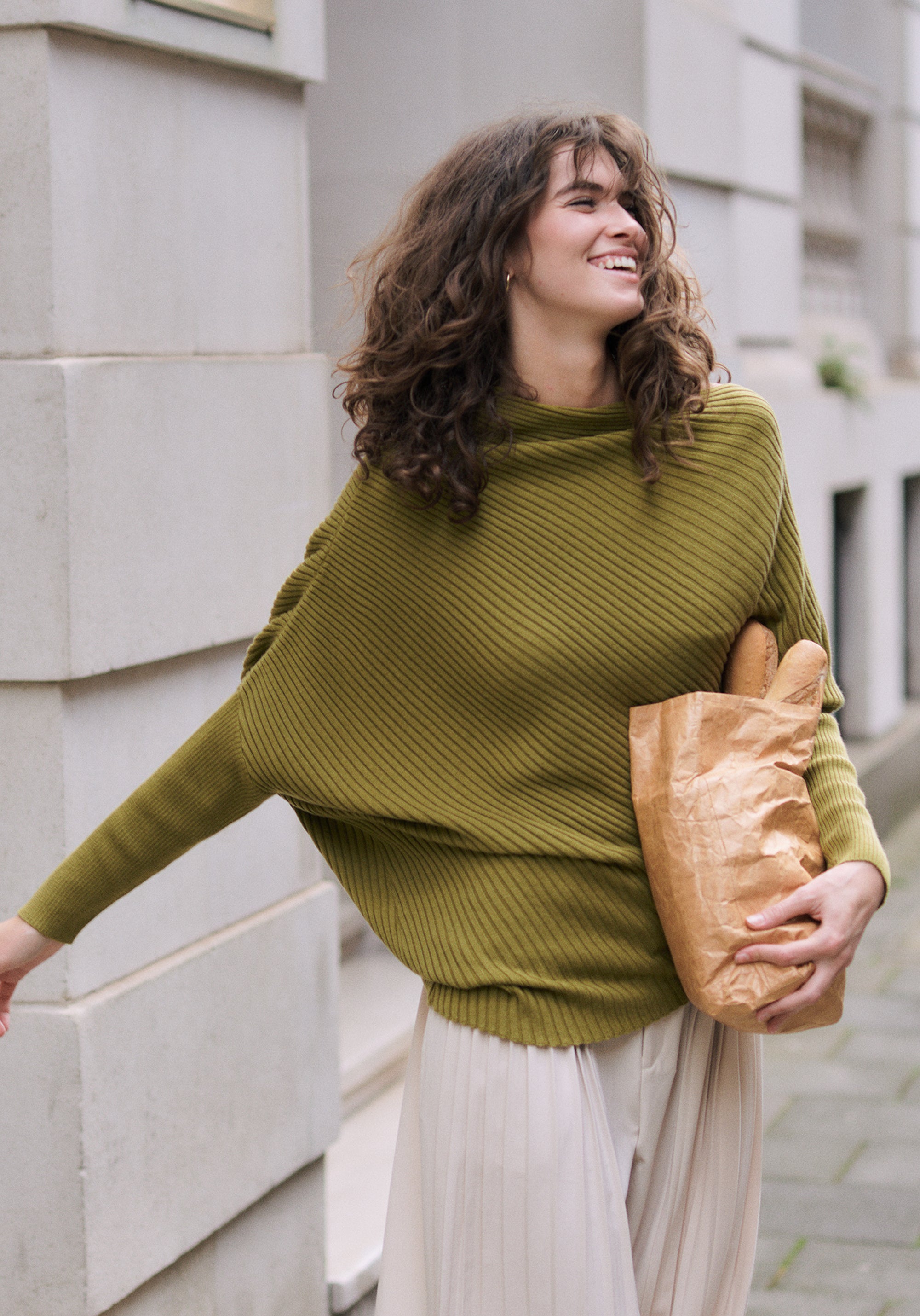 Draped Knitted Jumper