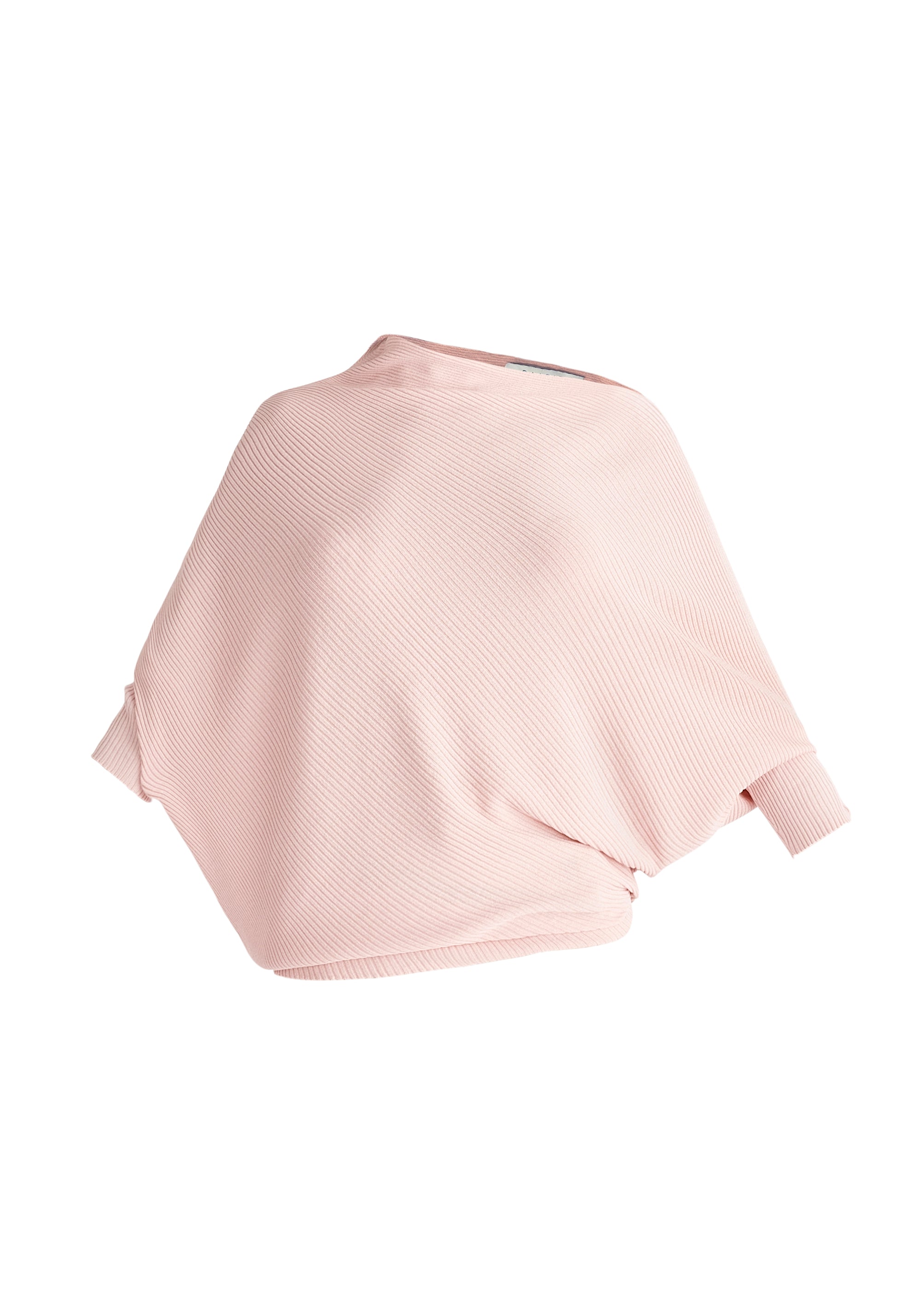 Ribbed Draped Knitted Top in Pink