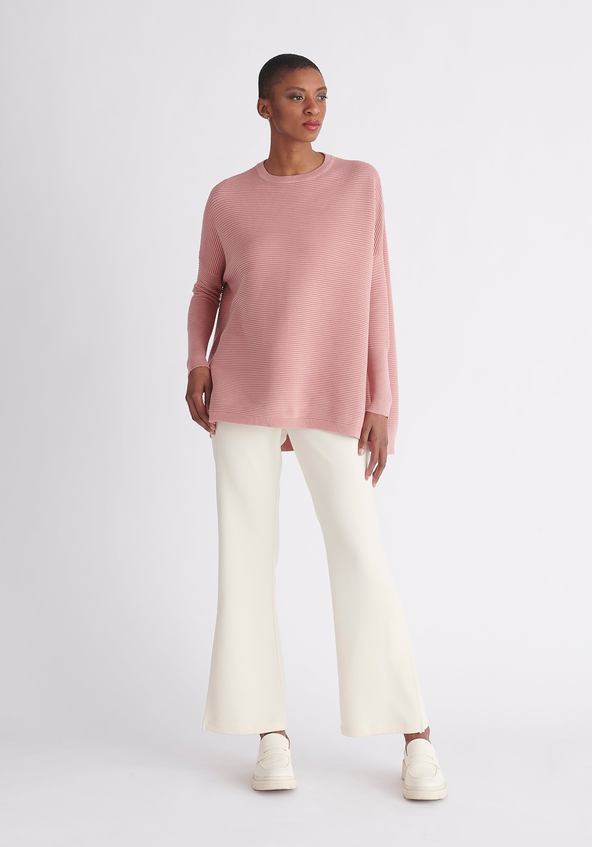 Paisie Ribbed Jumper in Rose Pink