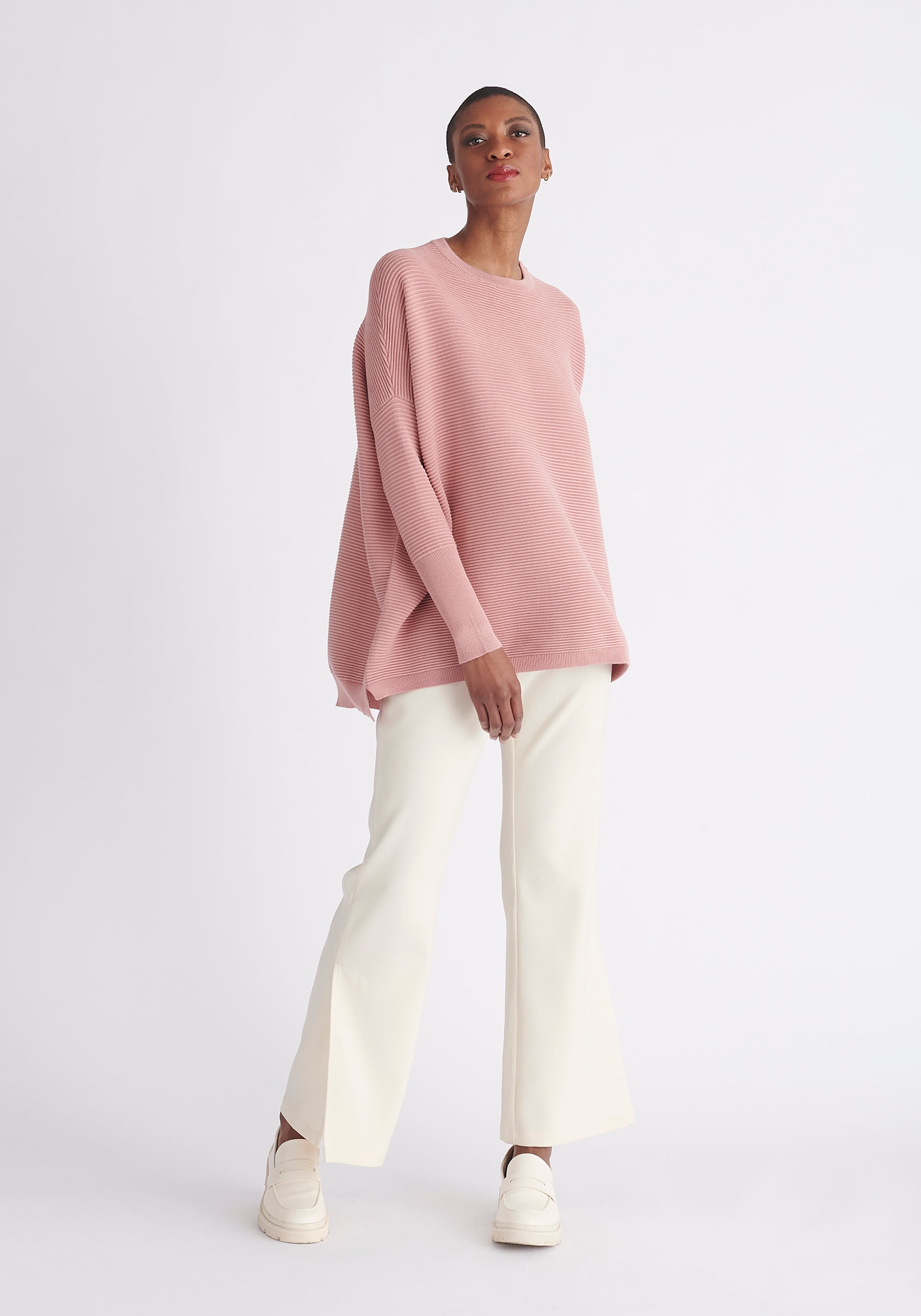 Paisie Ribbed Jumper in Rose Pink