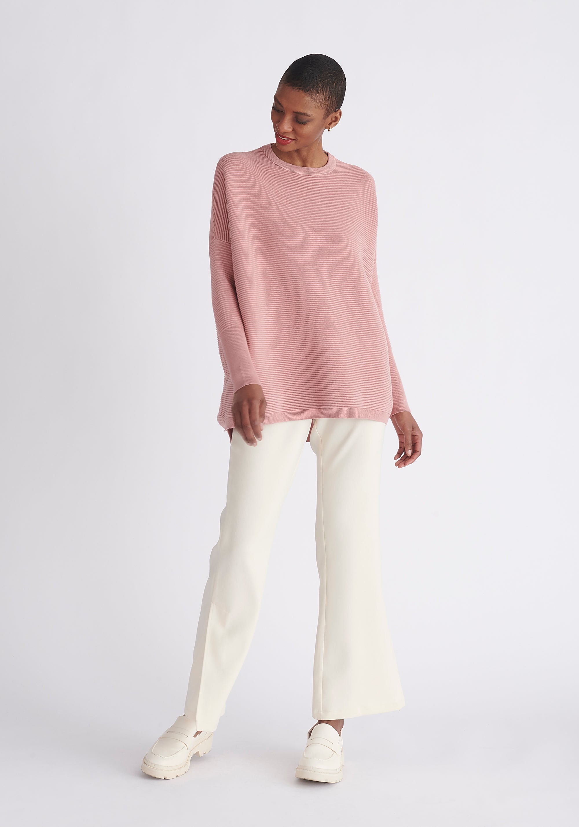 Paisie Ribbed Jumper in Rose Pink