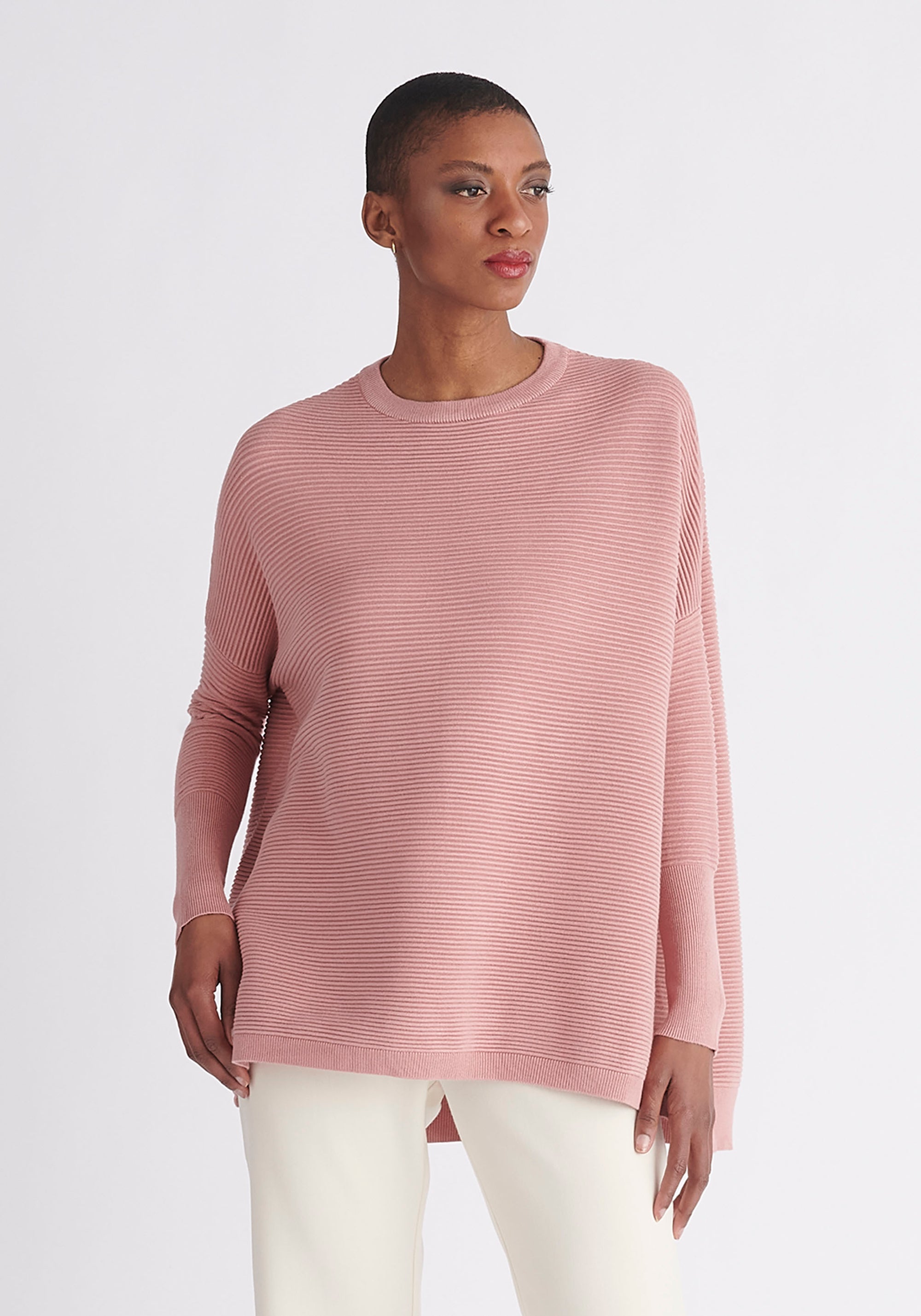 Paisie Ribbed Jumper in Rose Pink