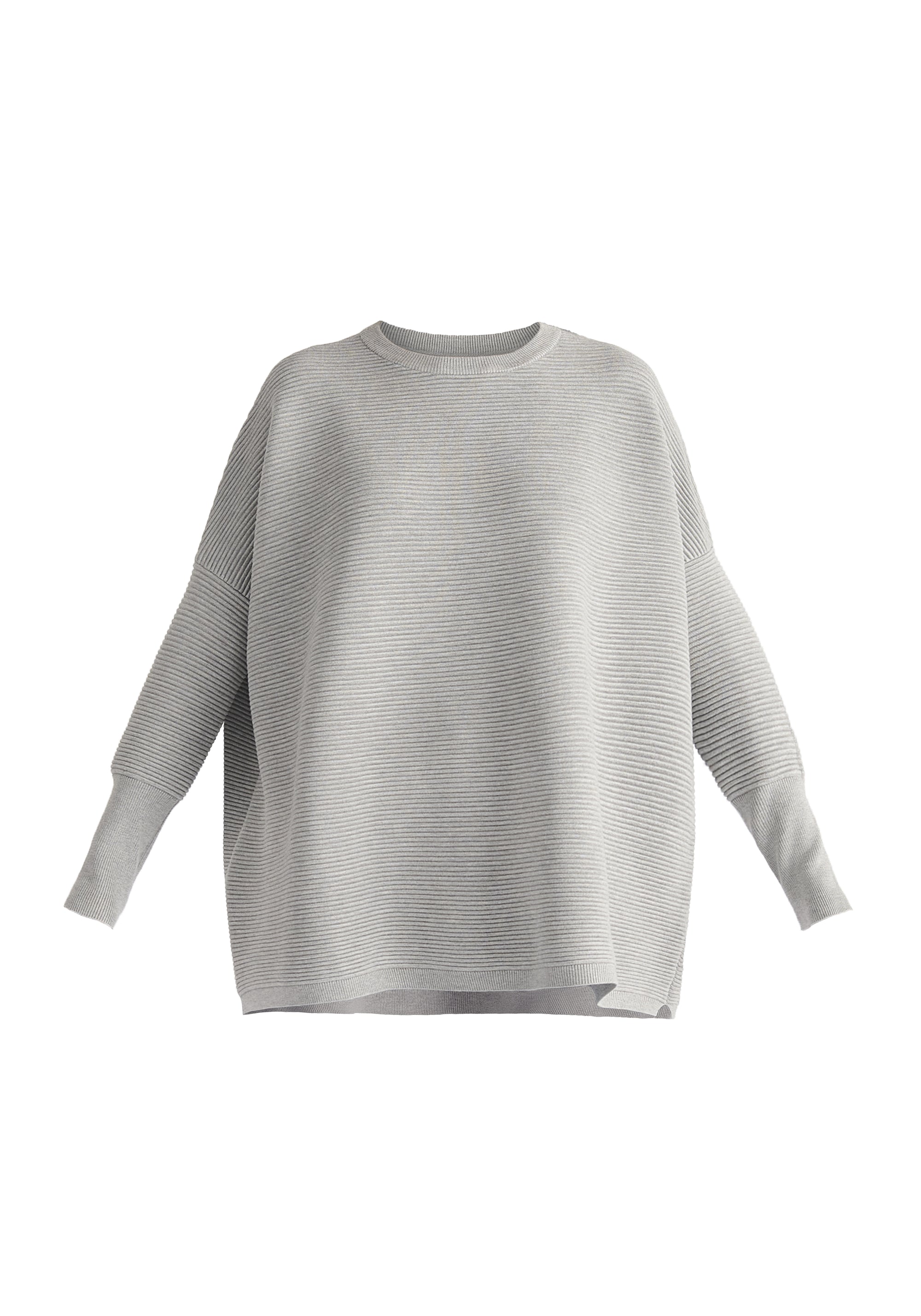 Paisie Ribbed Jumper in Light Grey Cut Out