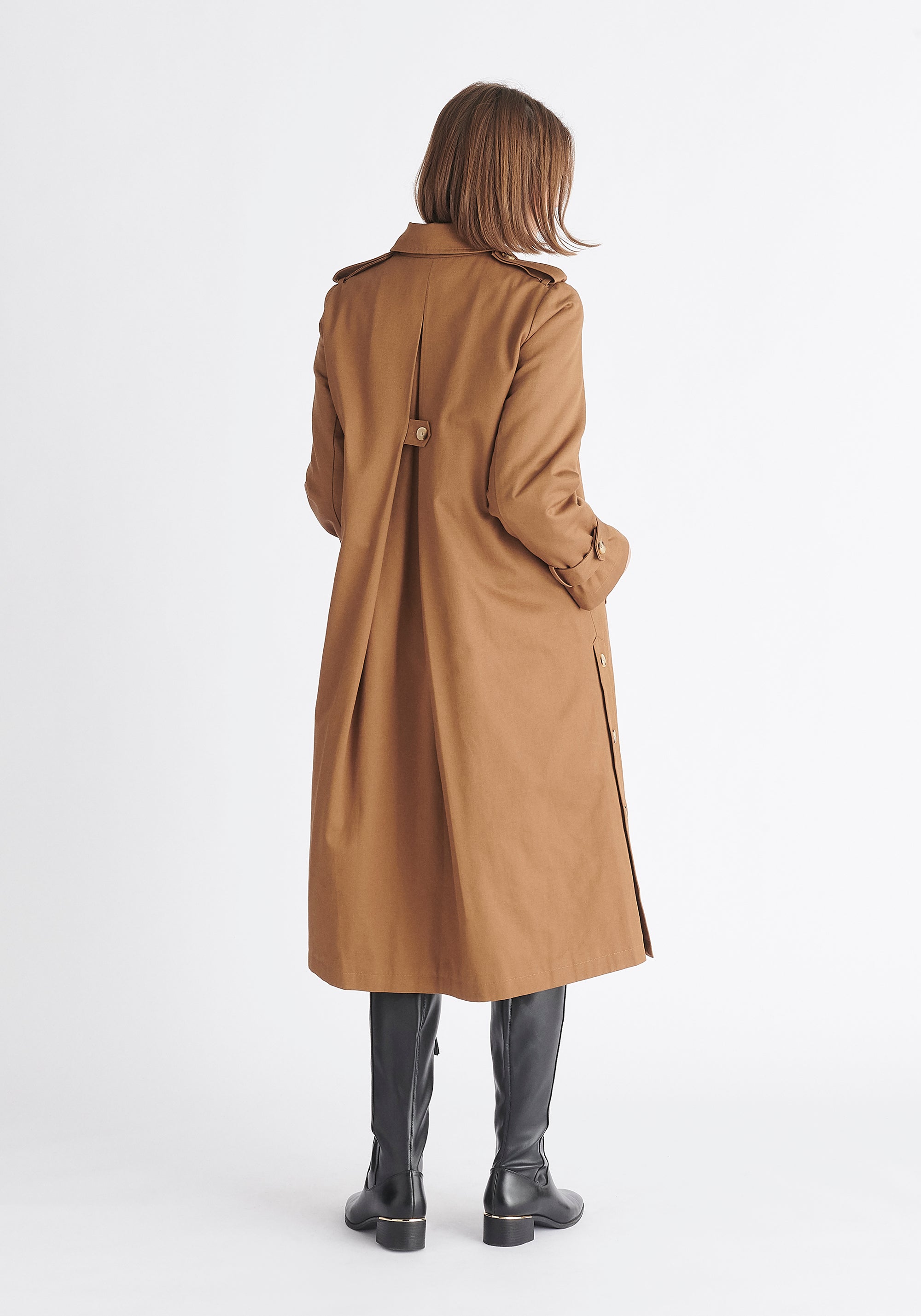 Paisie Faux Fur Collar Coat in Camel Back