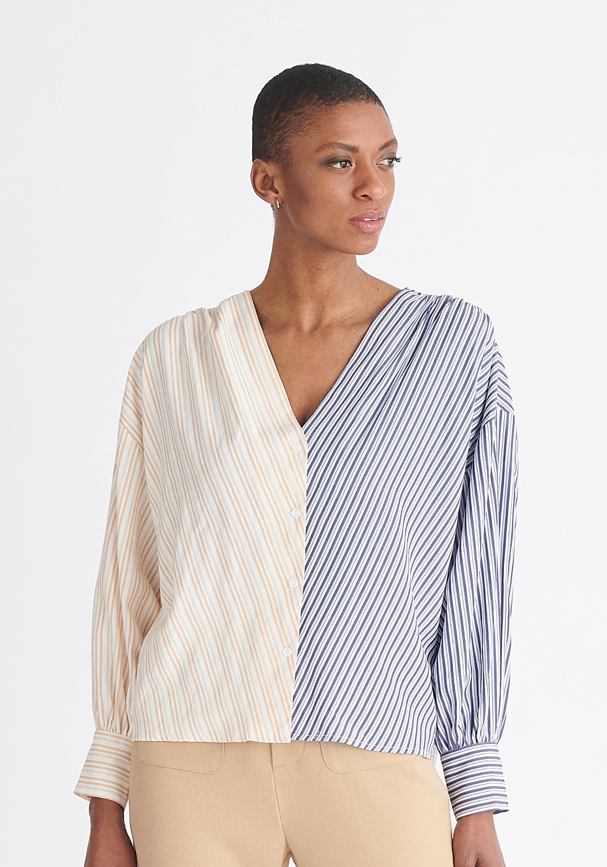 Paisie Striped V-Neck Shirt