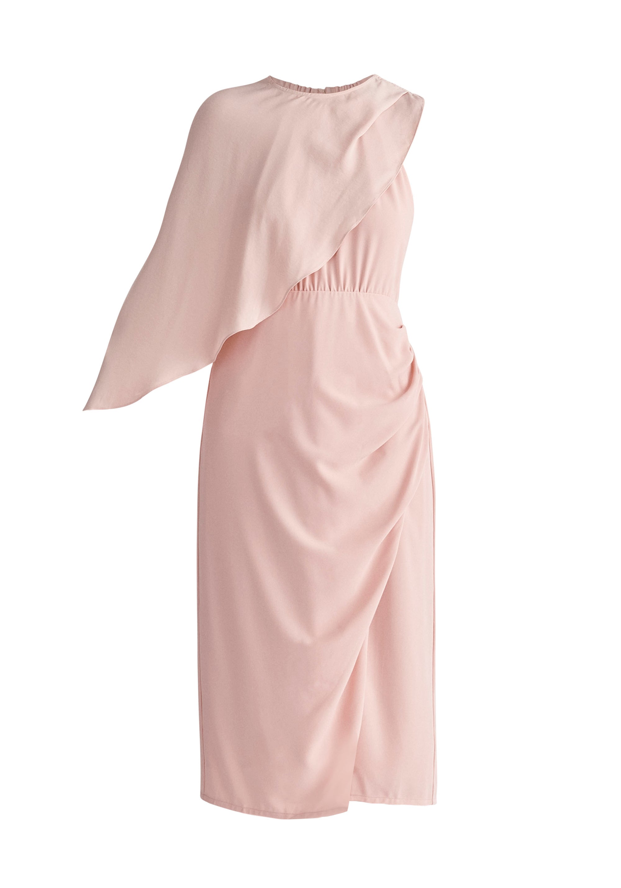 Paisie Detachable Cape Dress in Pink Cut Out