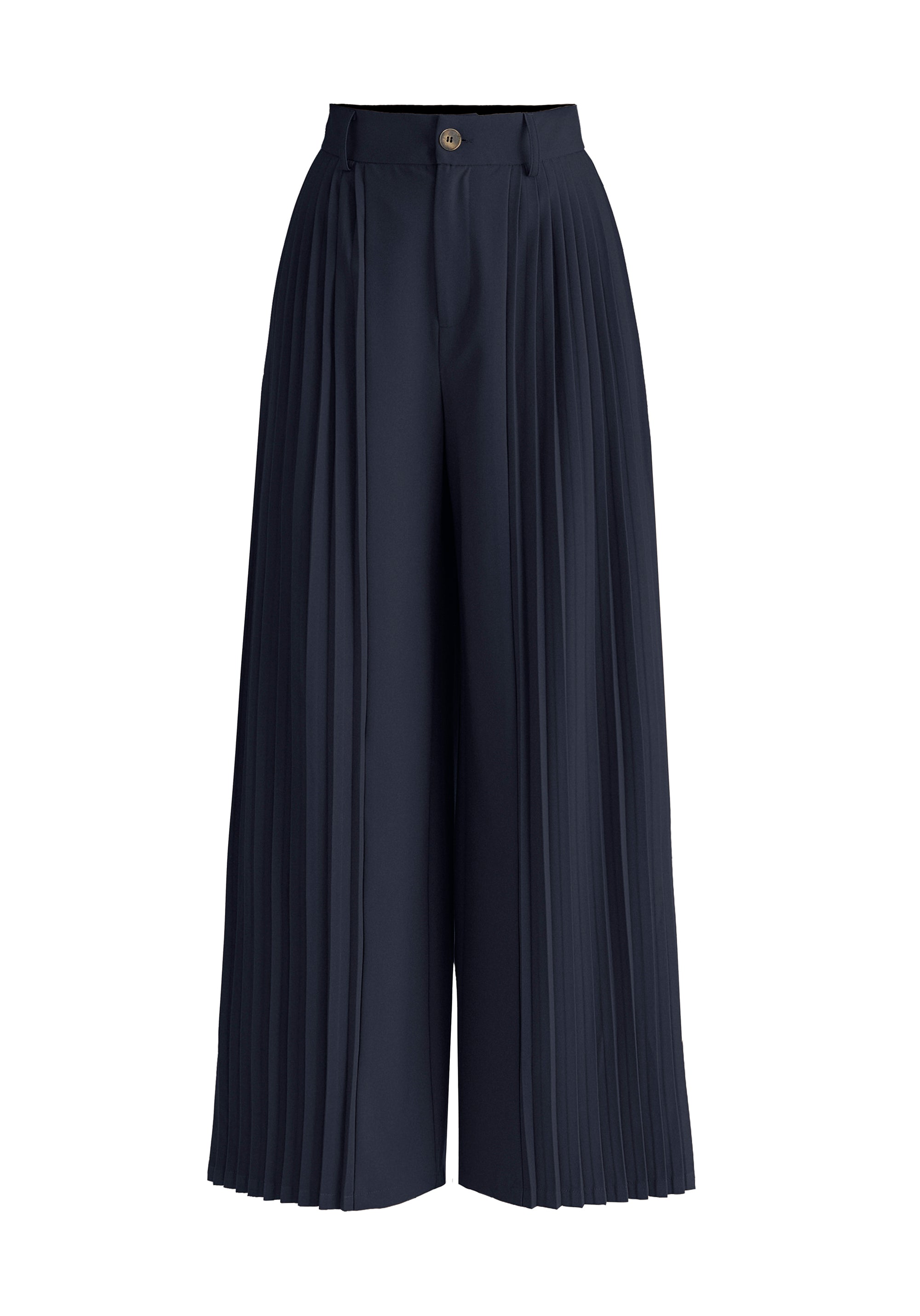 Pleated Wide Leg Trousers Cut Out