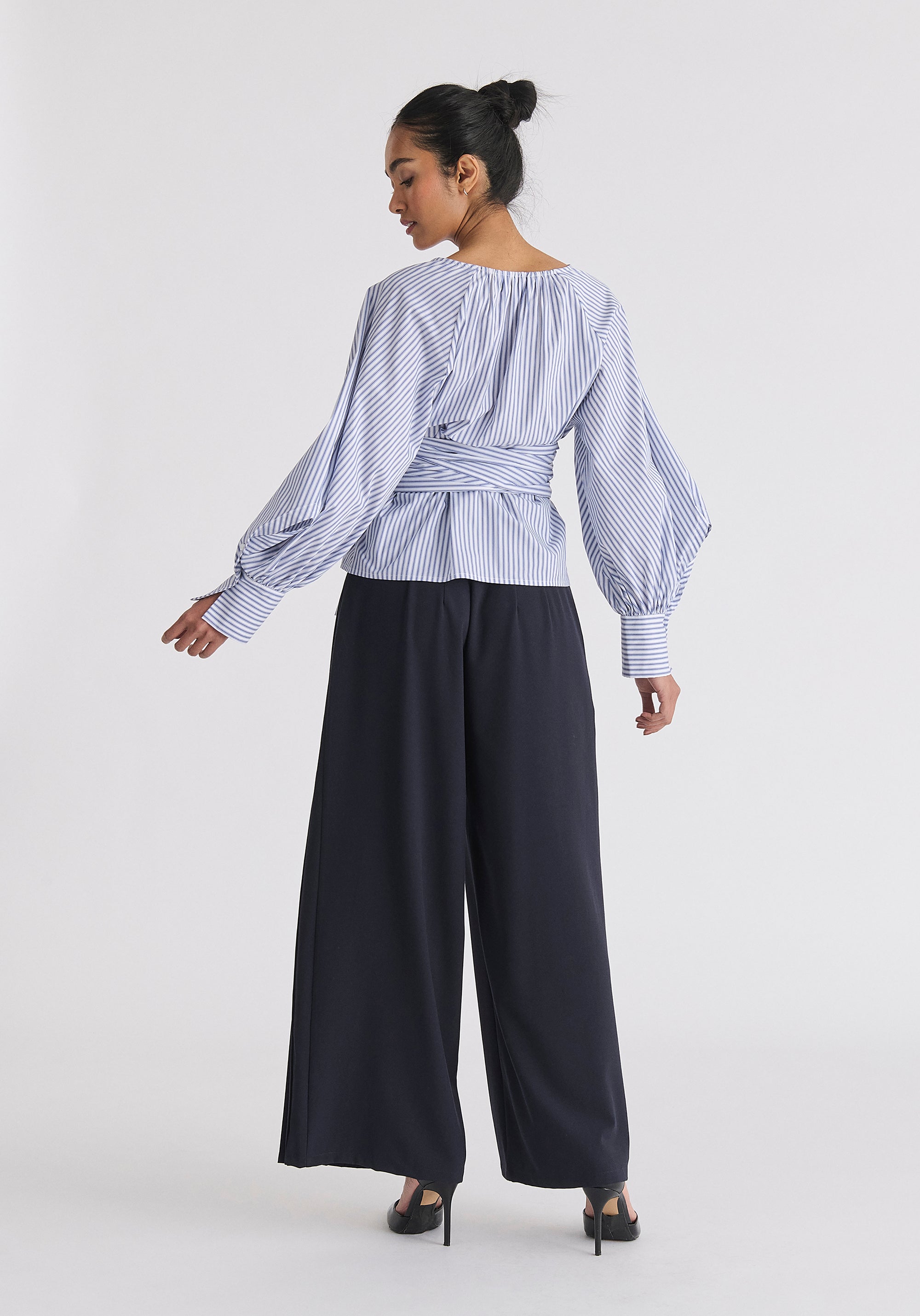 Pleated Wide Leg Trousers Back