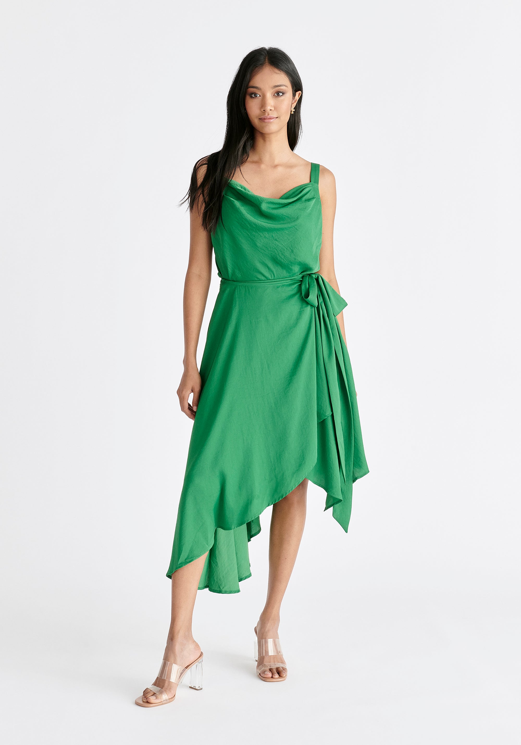 Cowl Neck Dress in Green