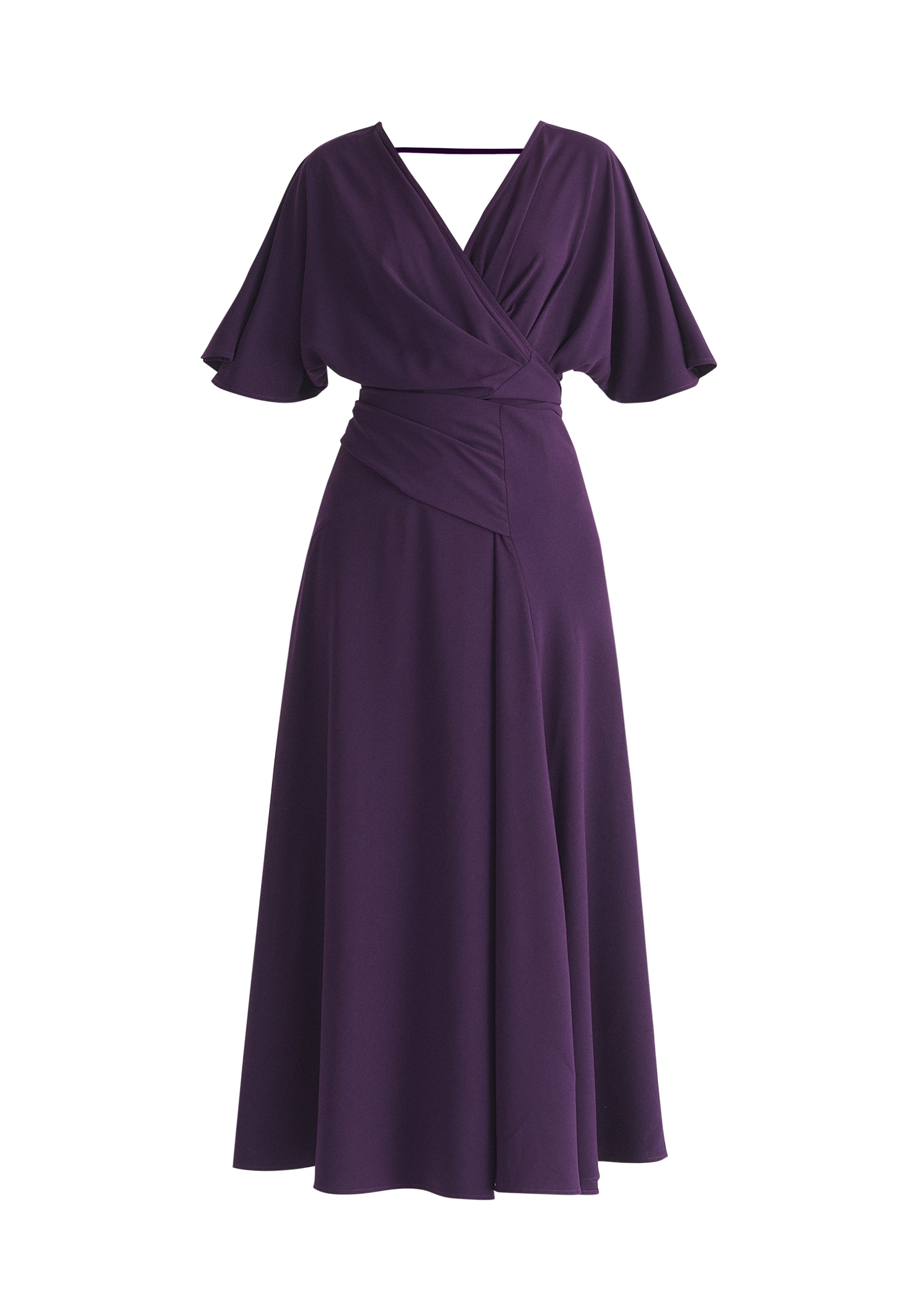 Plum ribbed wrap maxi dress hotsell