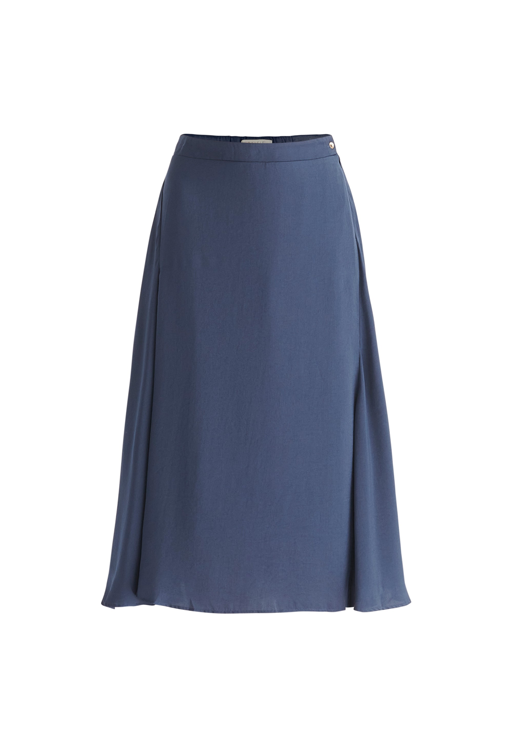 Asymmetric Hem Skirt in Navy Cut Out