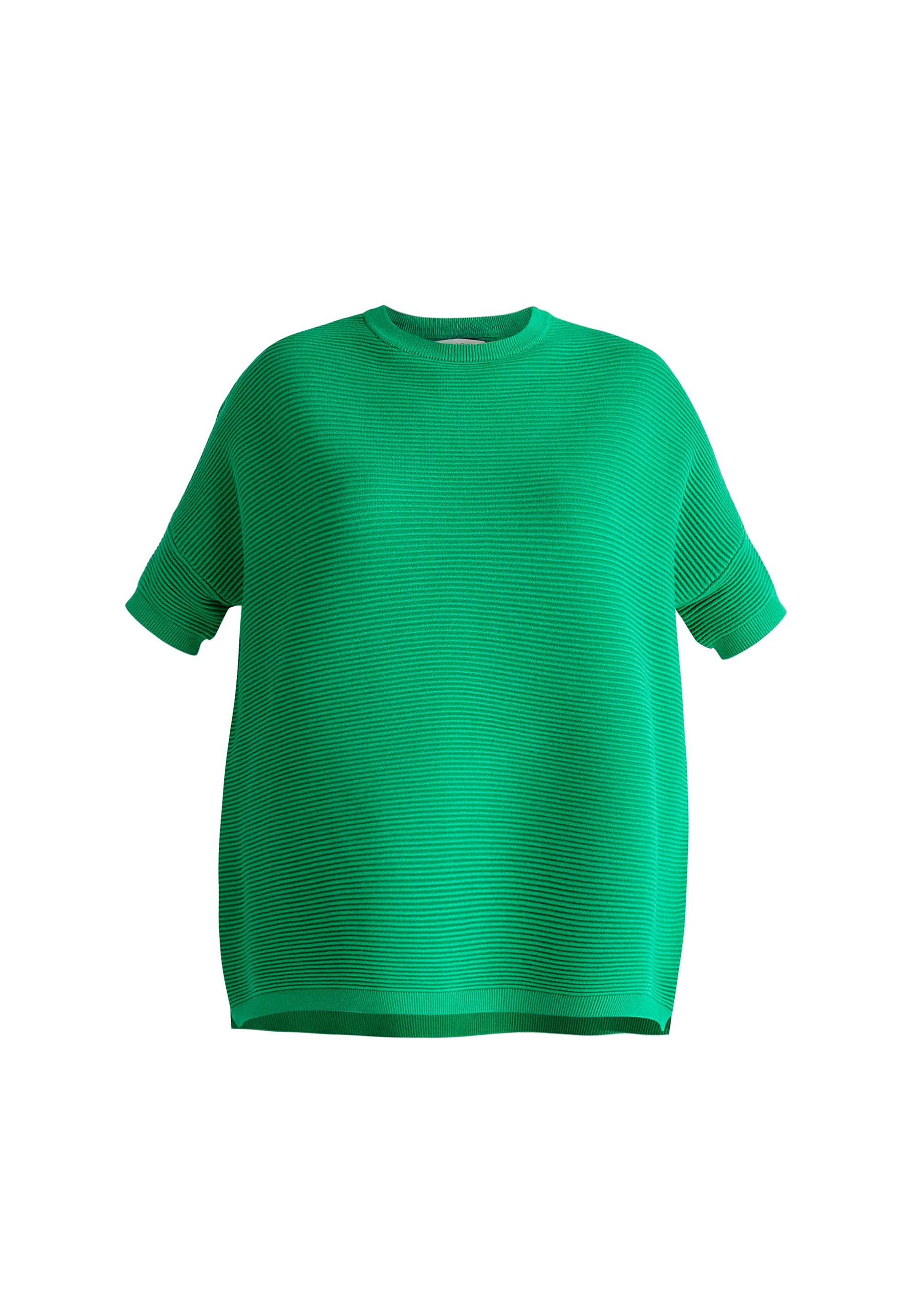 Paisie Short Sleeve Ribbed Jumper in Green