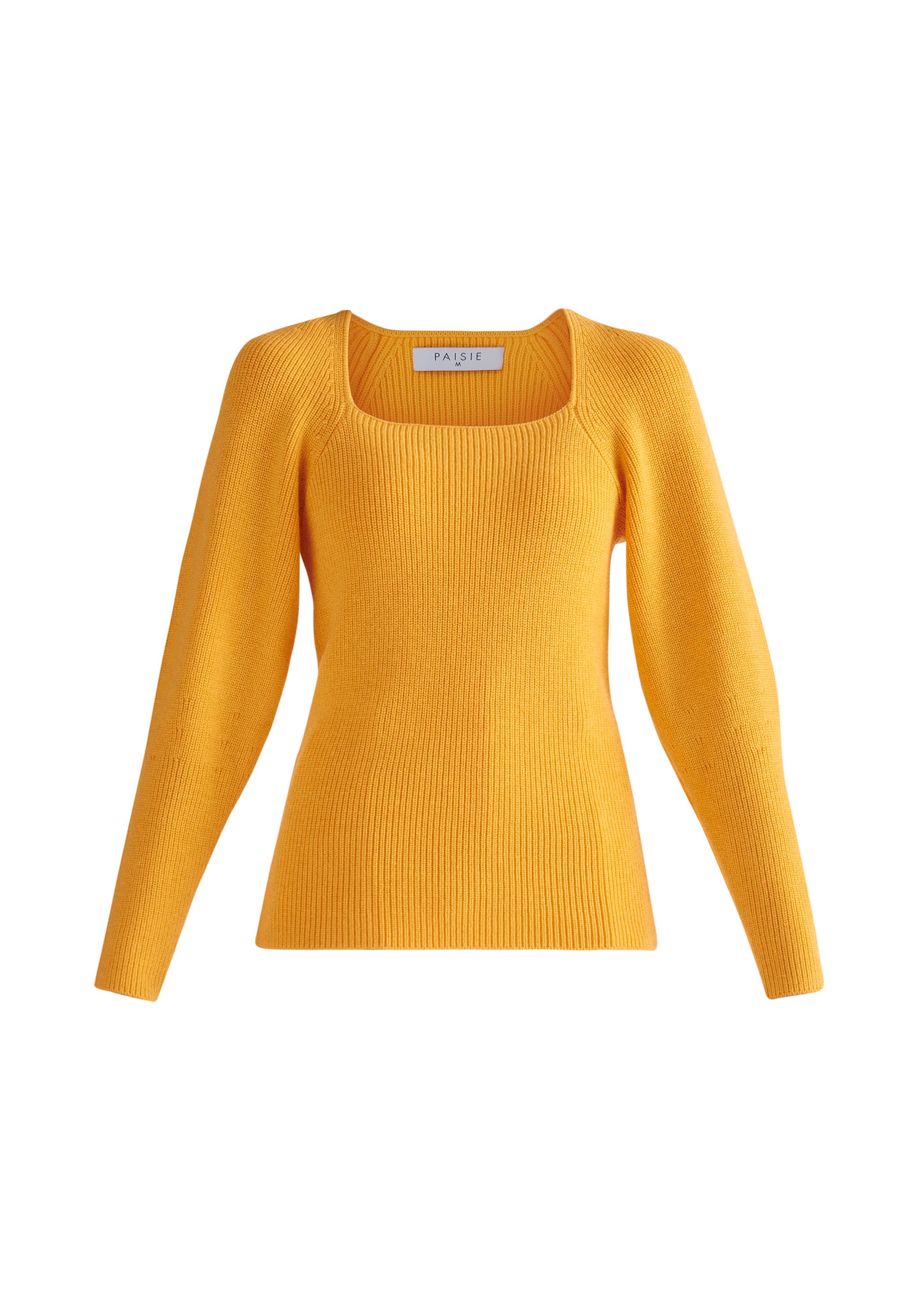 Paisie Square Neck Jumper in Yellow Cut Out