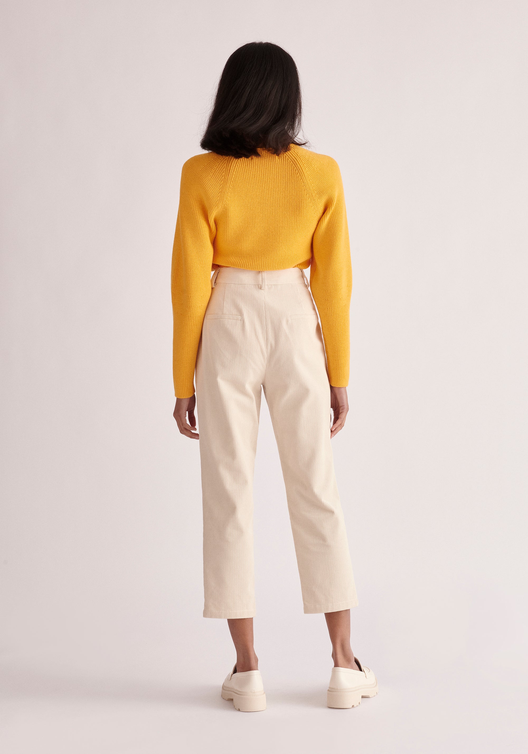 Paisie Square Neck Jumper in Yellow Back