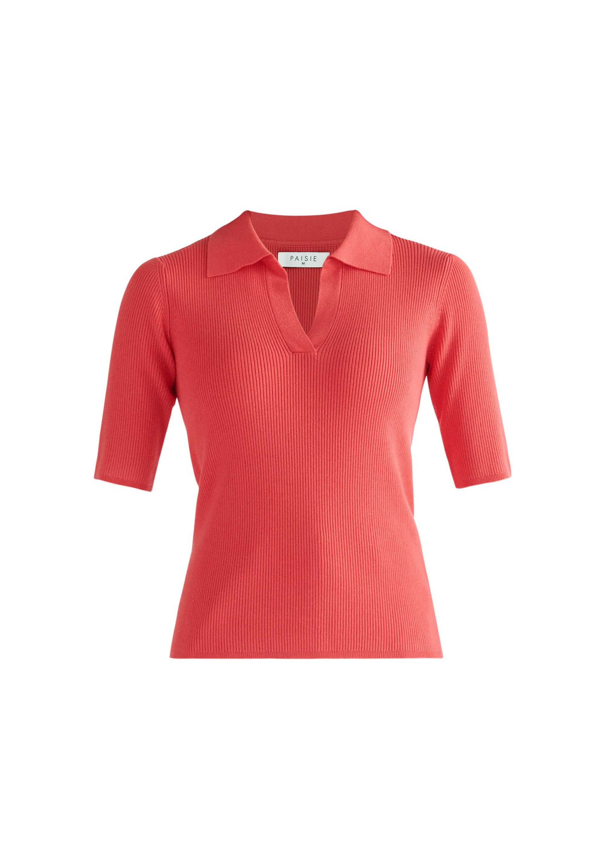 Paisie Short Sleeve Polo Top in Strawberry Pink Cut Out