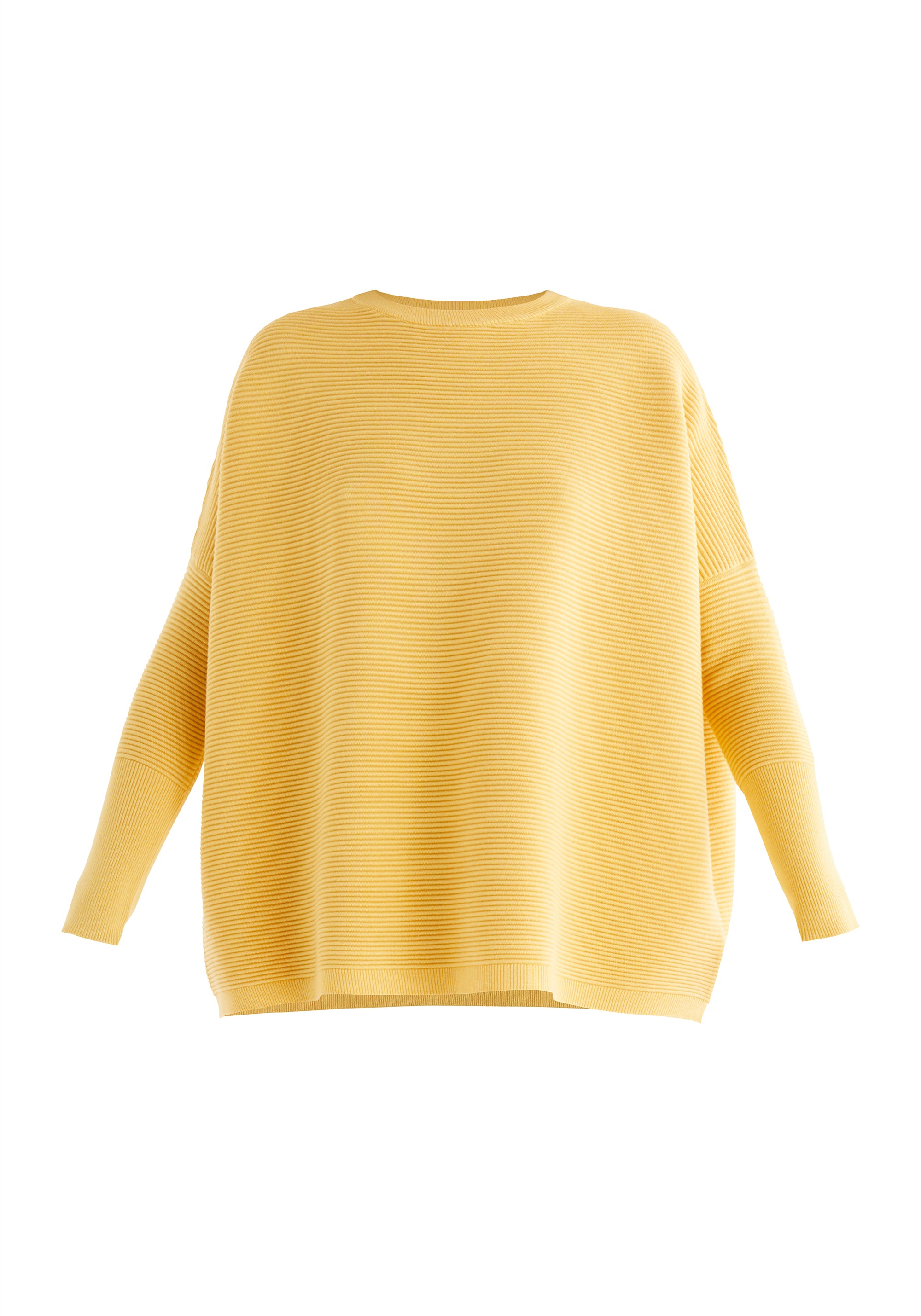 Paisie Ribbed Oversized Knit Jumper in Yellow Cut Out