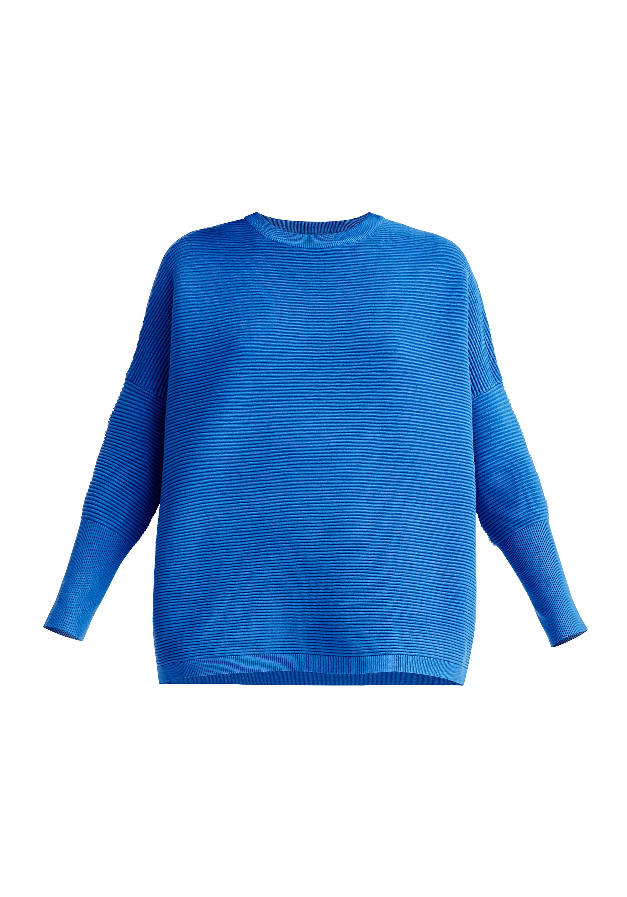 Paisie Ribbed Oversized Knit Jumper in Royal Blue Cut Out