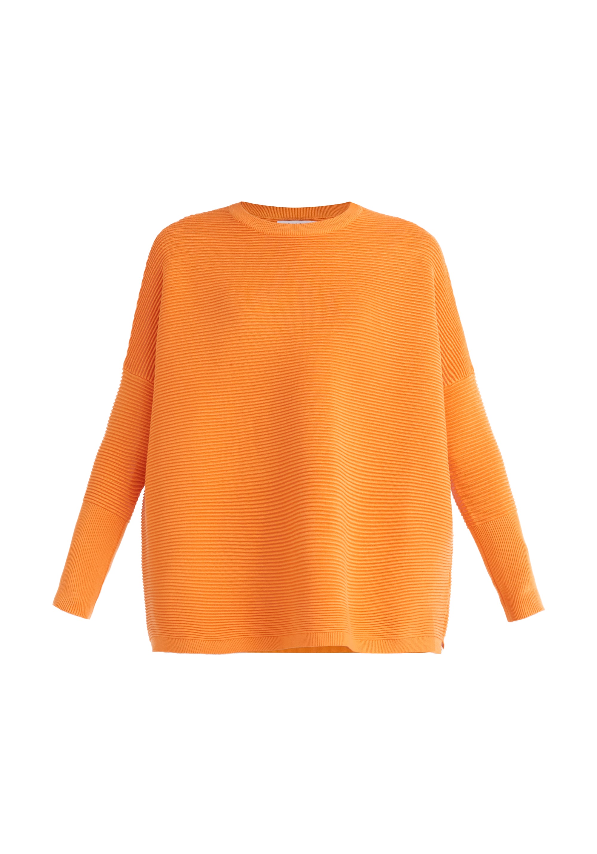 Paisie Ribbed Oversized Knit Jumper in Orange Cut Out