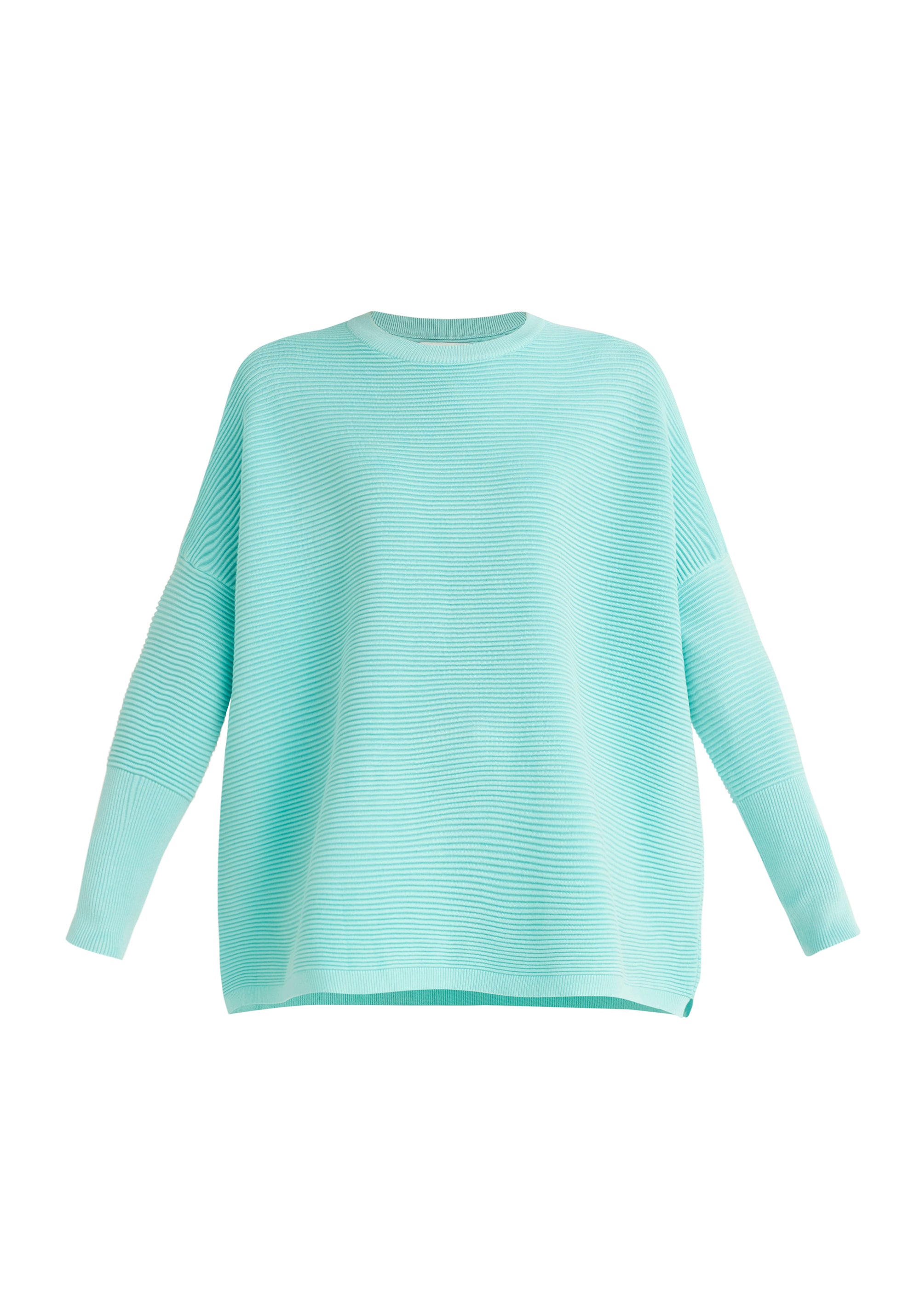 Paisie Ribbed Oversized Knit Jumper in Mint Green Cut Out