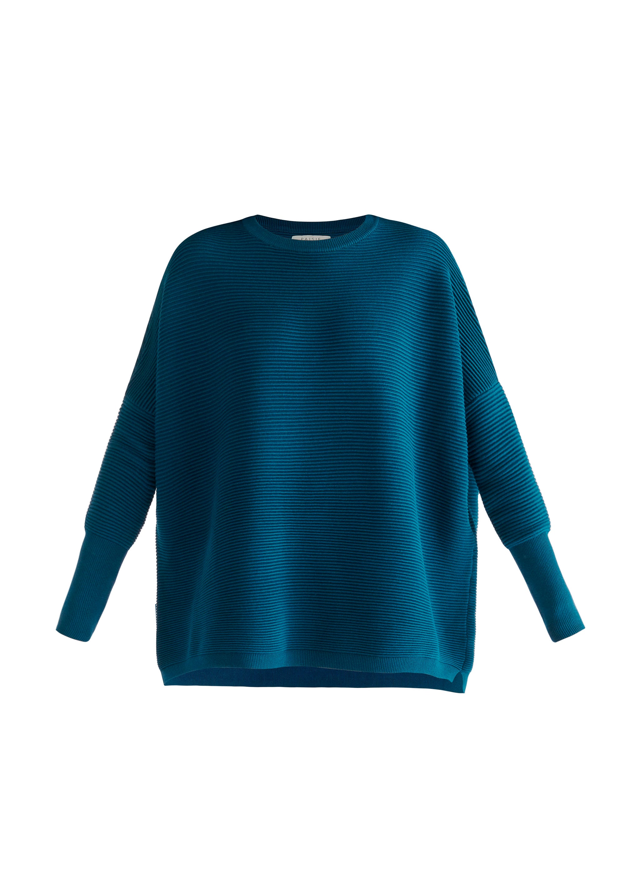 Paisie Ribbed Oversized Knit Jumper in Ocean Blue Cut Out