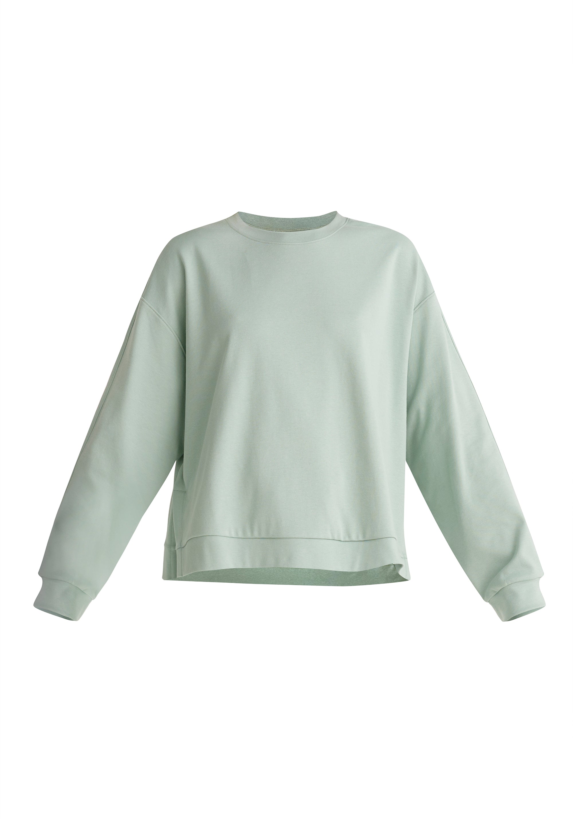 Paisie Crew Neck Cotton Sweatshirt in Green Cut Out