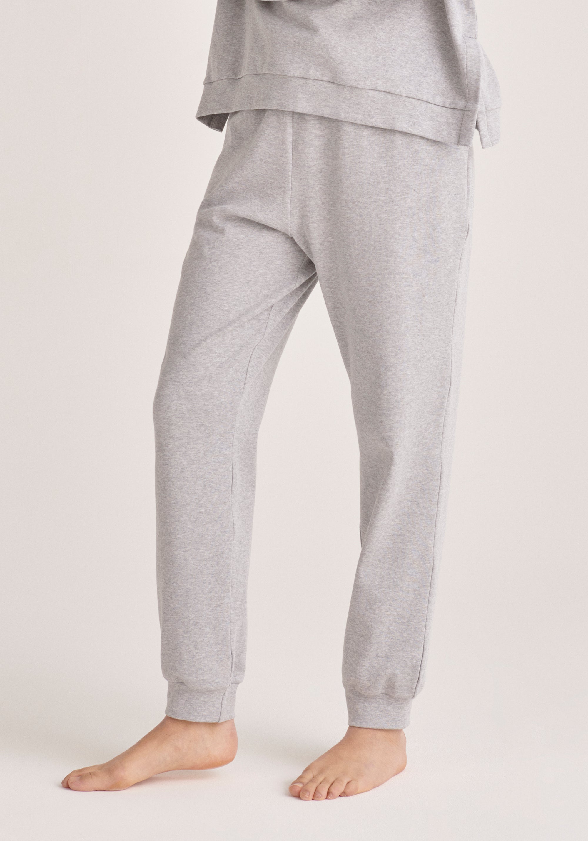 Paisie High Rise Cotton Joggers in Grey