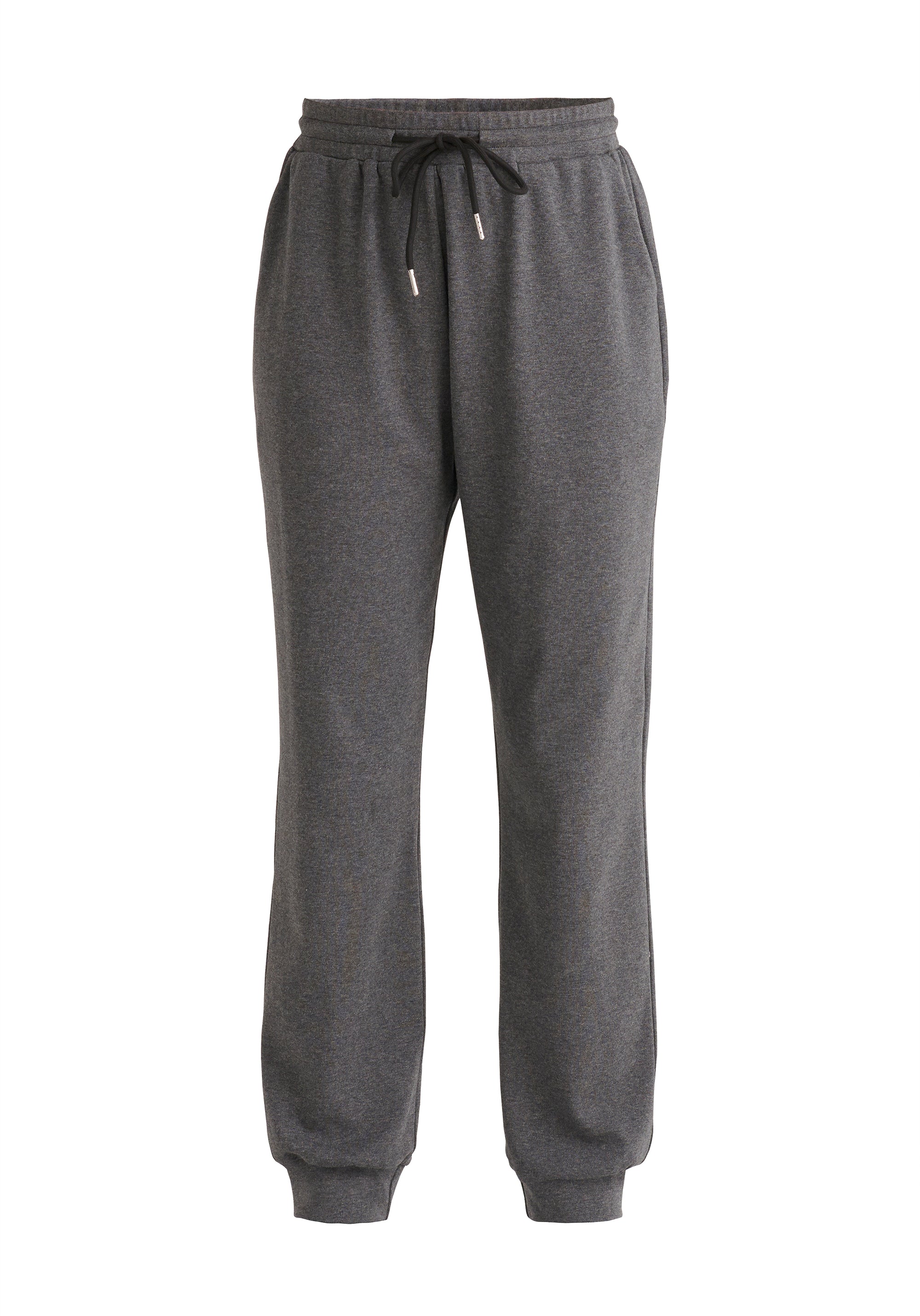 Paisie High Rise Cotton Joggers in Dark Grey Cut Out