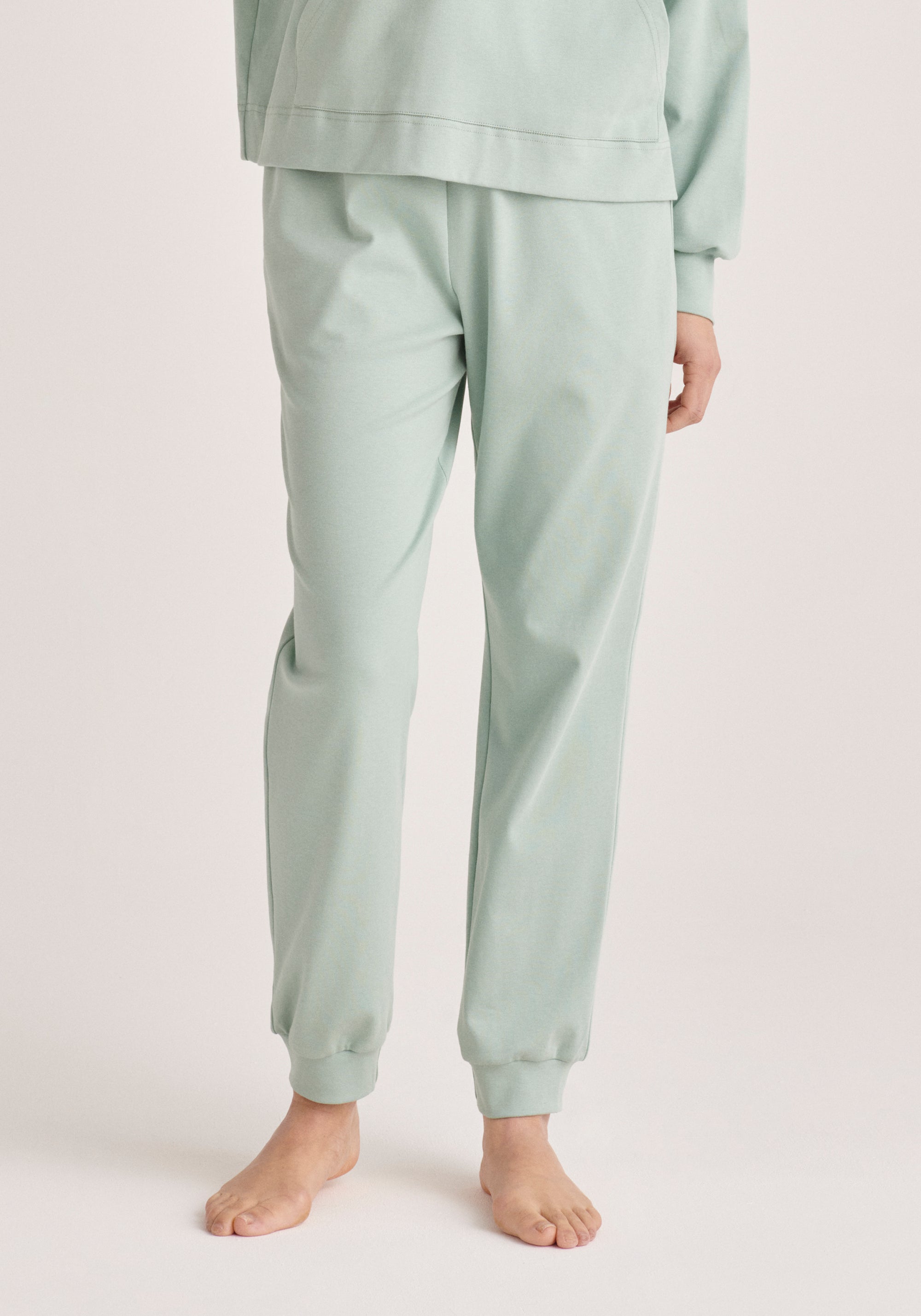 Paisie High Rise Cotton Joggers in Green