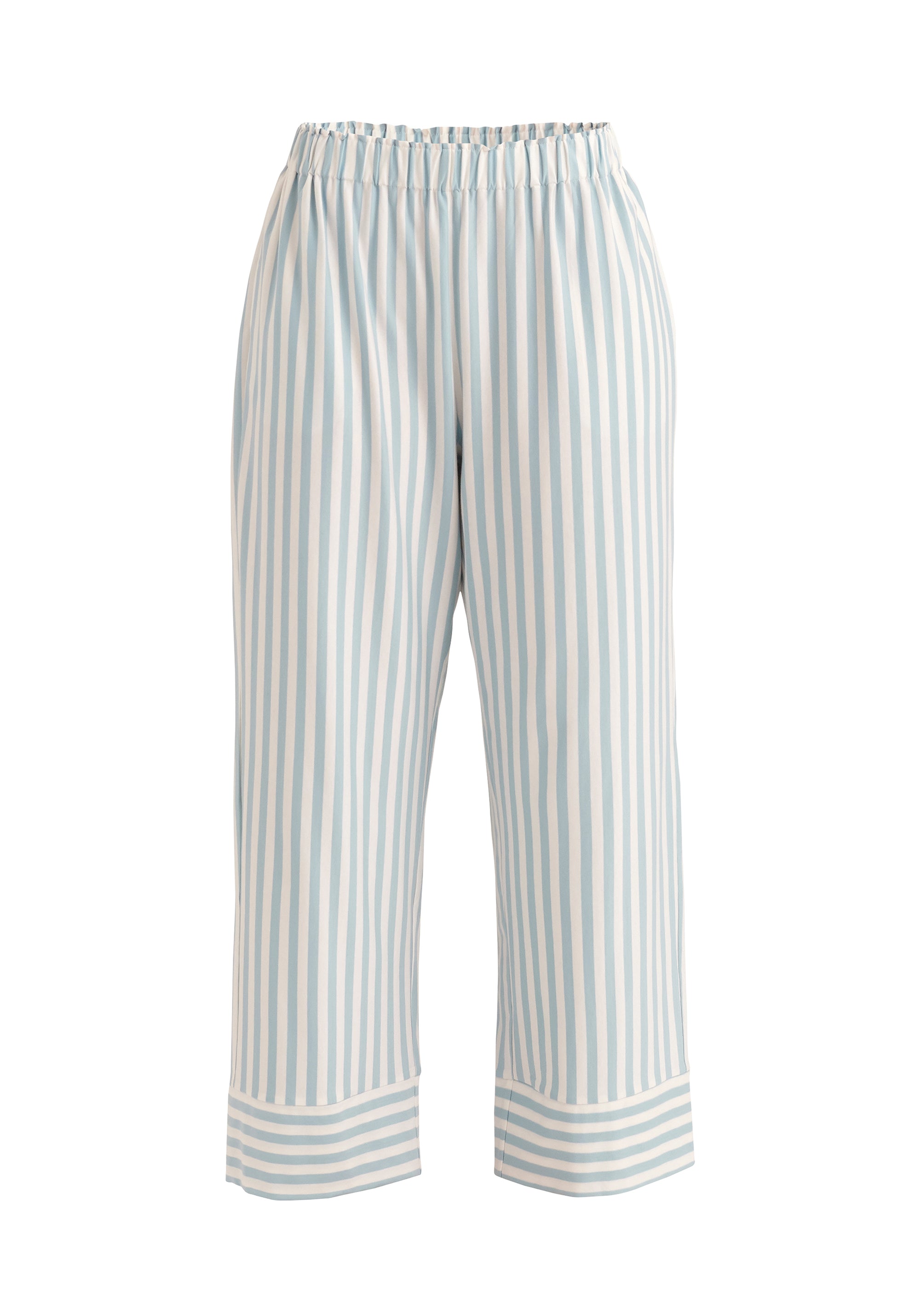 Paisie Striped Pyjama Bottoms in Blue and White Cut Out