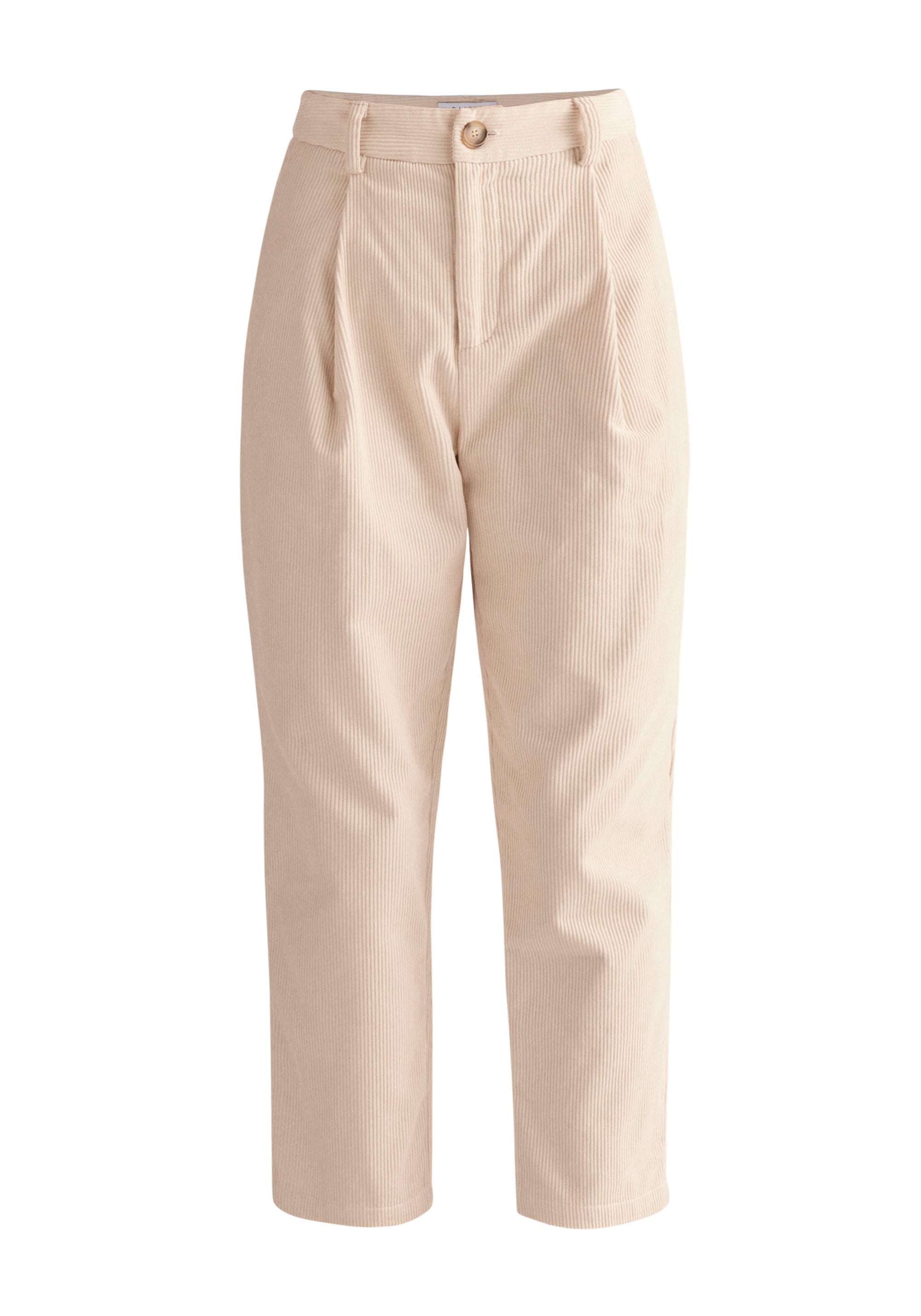 Paisie Pleated Corduroy Trousers in Cream Cut Out