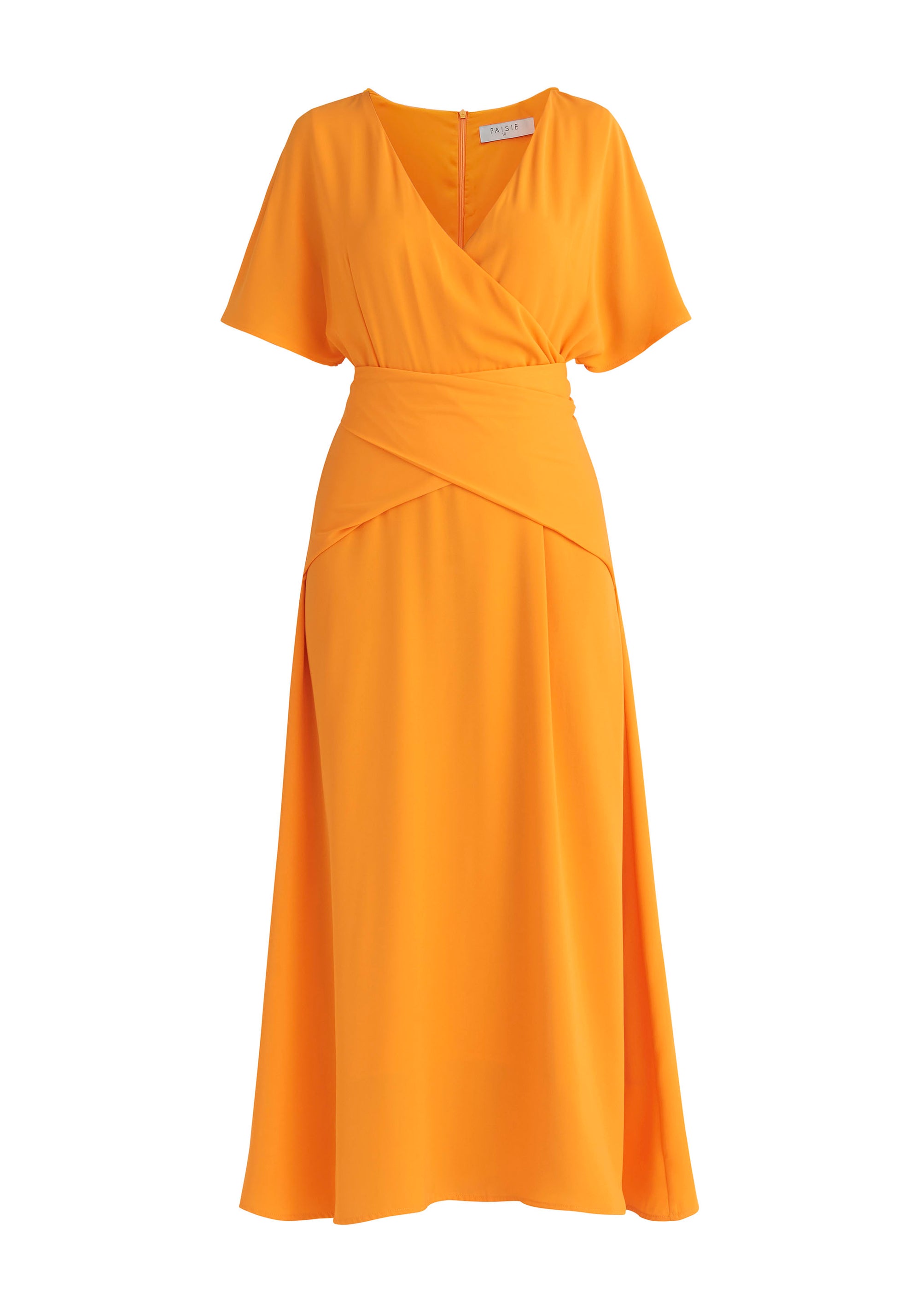 Paisie Bell Sleeve Maxi Dress in Orange Cut Out