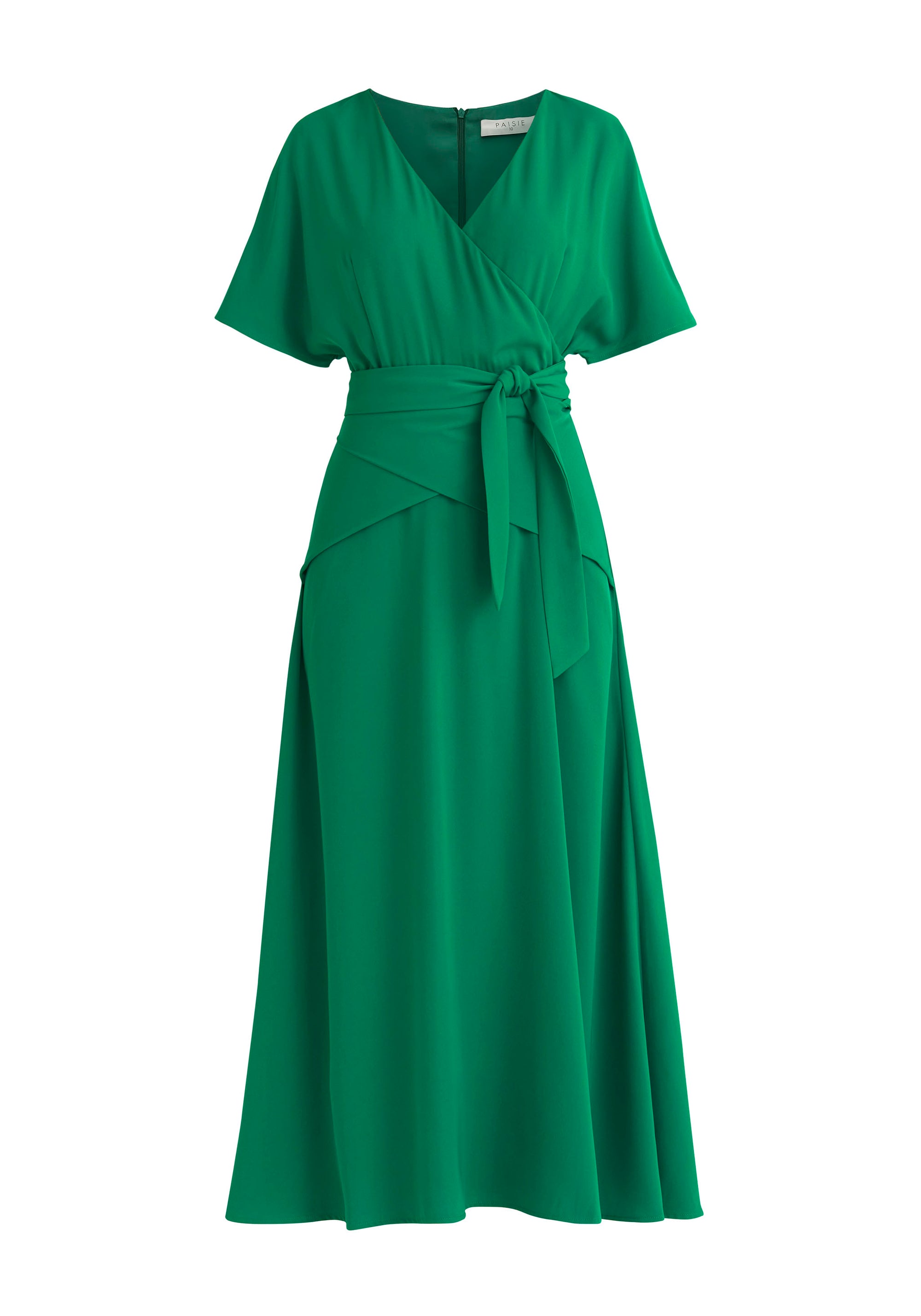 Paisie Bell Sleeve Maxi Dress in Green Cut Out