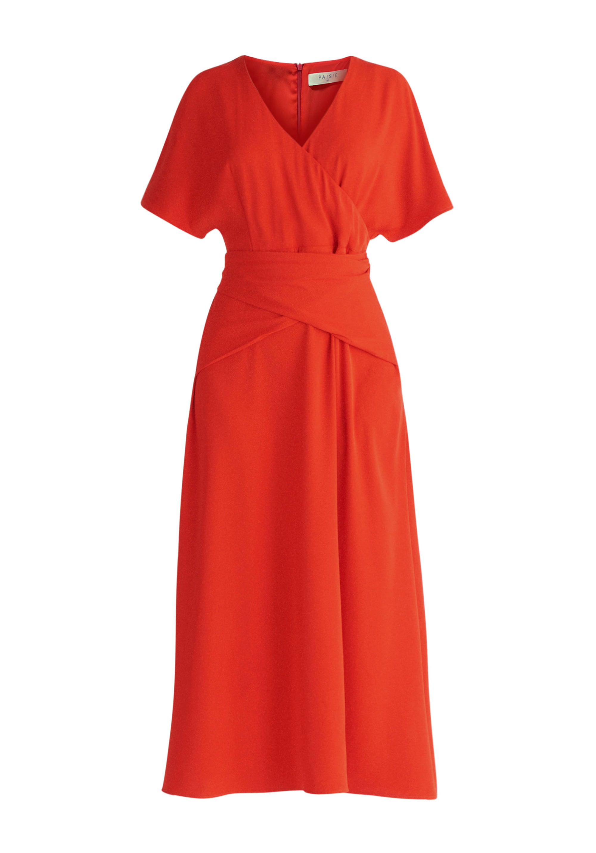 Paisie Bell Sleeve Maxi Dress in Red Cut Out