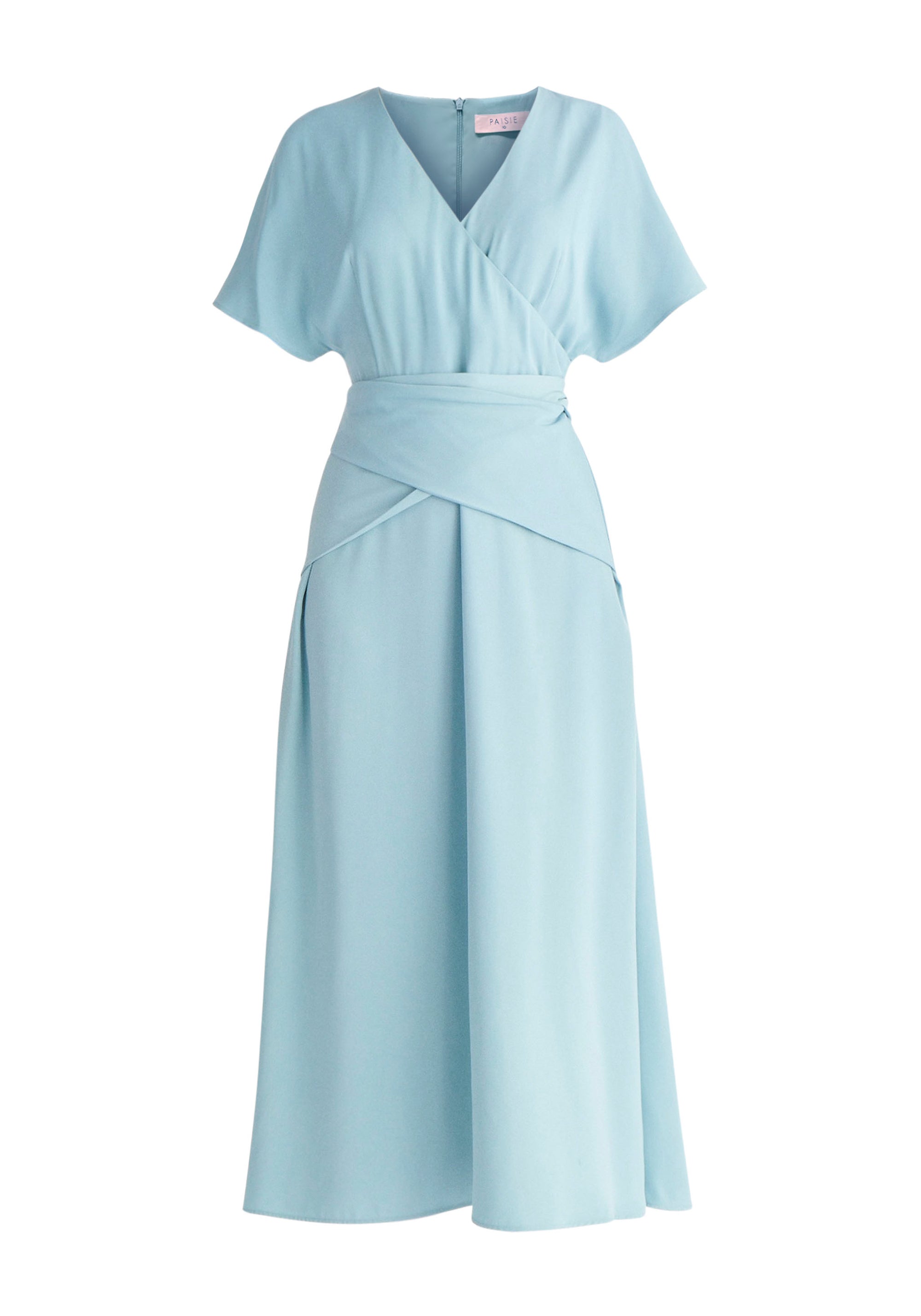 Paisie Bell Sleeve Maxi Dress in Teal Cut Out