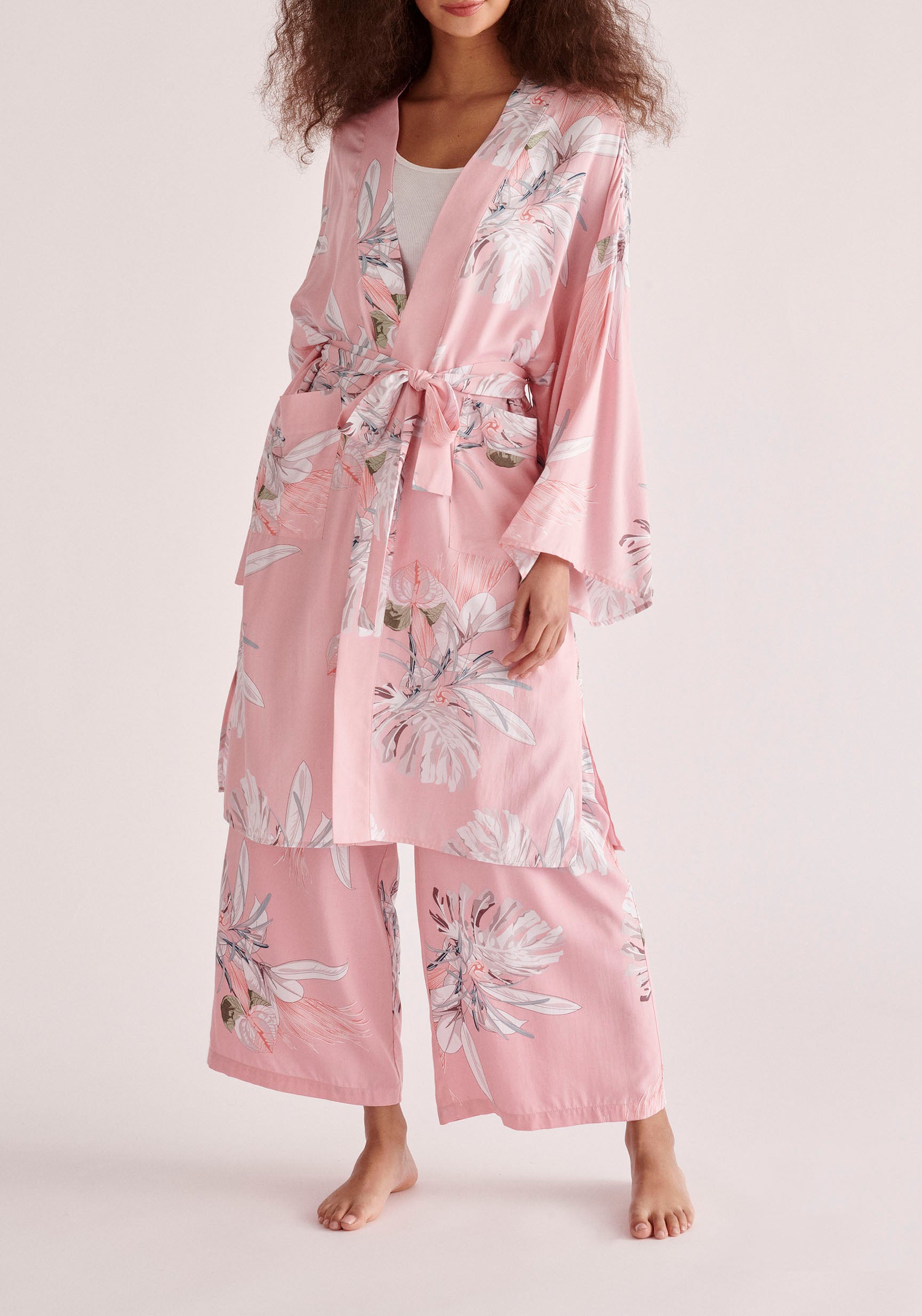 Paisie Floral Pyjama Trousers in Pink