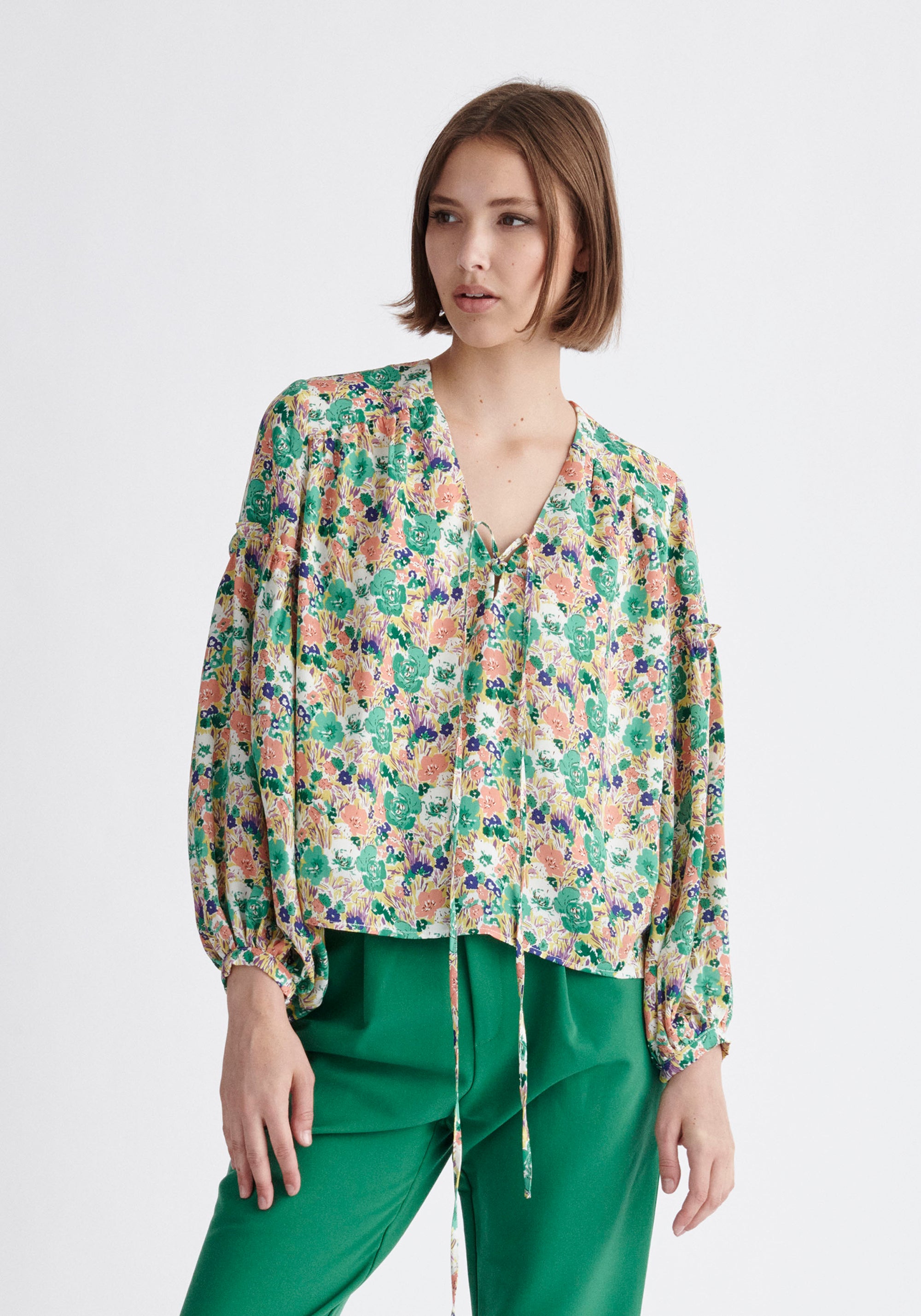 Paisie Floral Open Sleeve Blouse