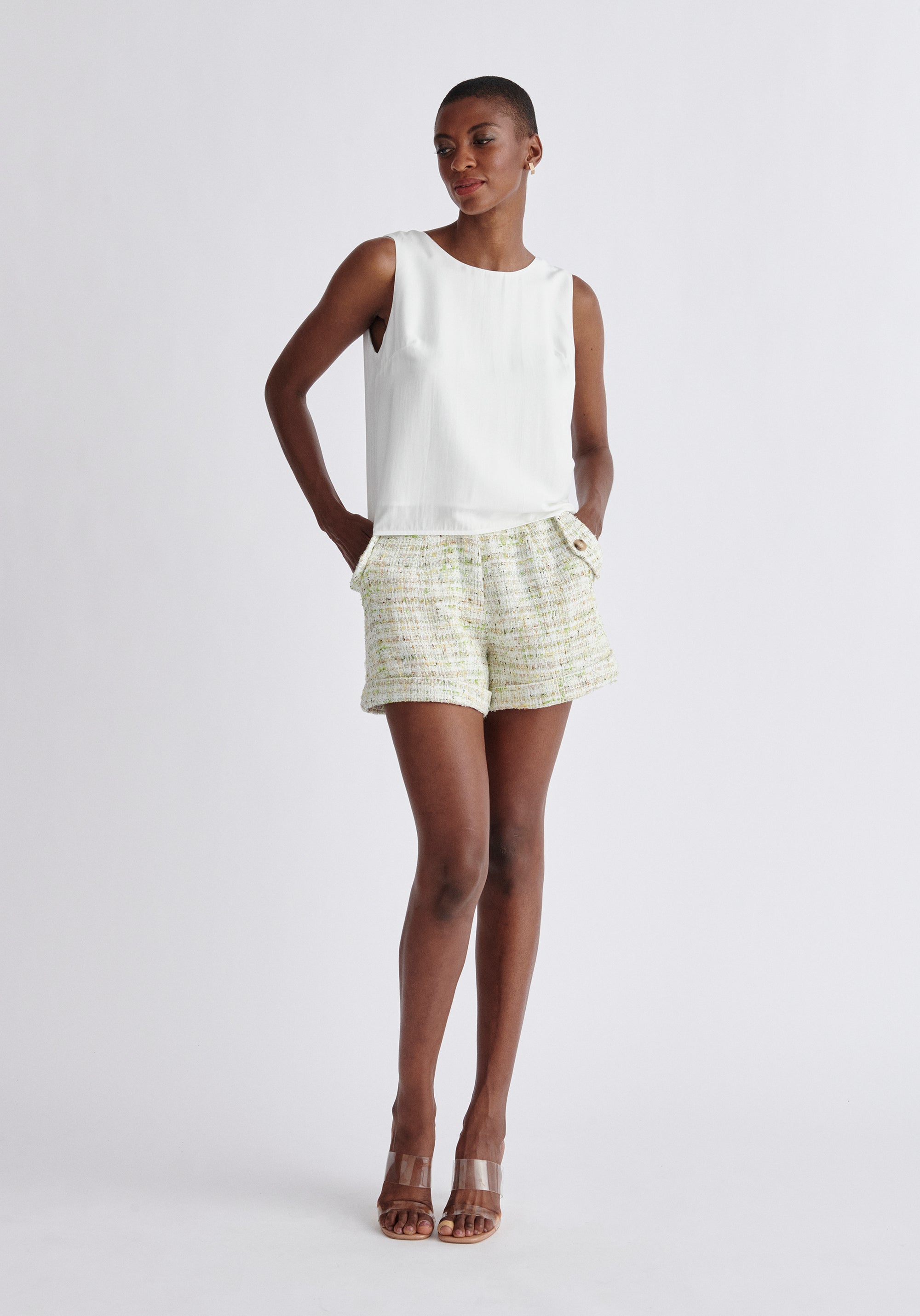 Paisie Boxy Ruffle Top in White