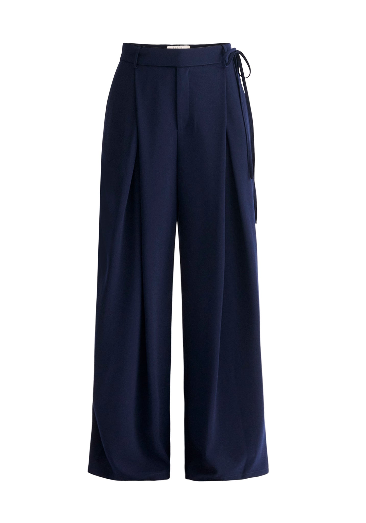 Pleated High Waist Trousers in Navy | Trousers | Paisie