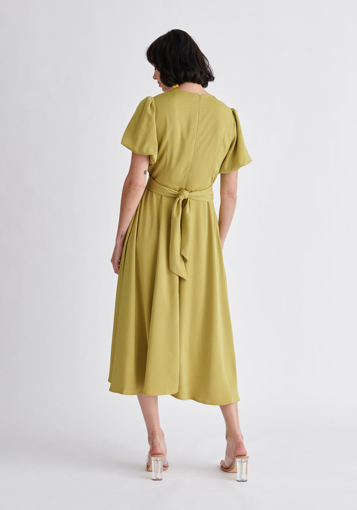 Midi Twist Dress in Green | Dresses | Paisie