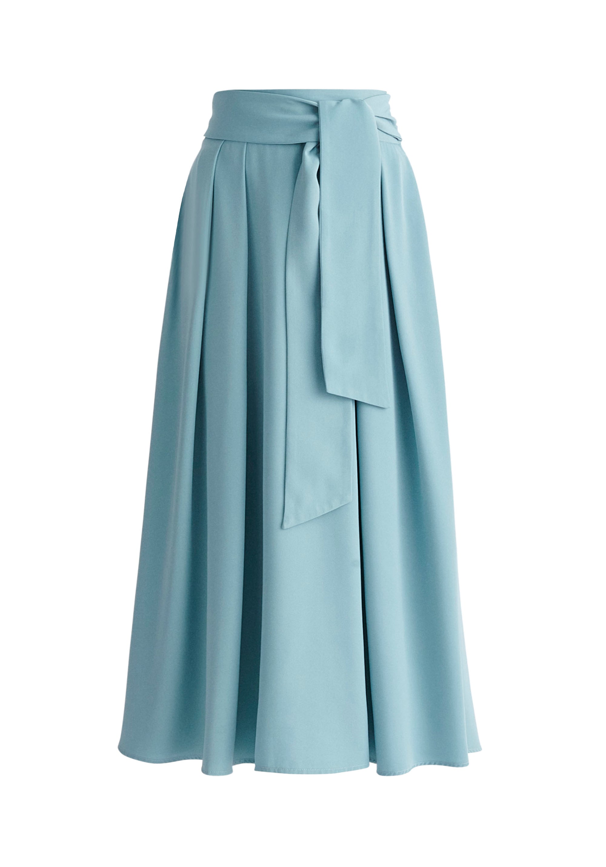 Paisie Maxi Tie Skirt in Light Blue Cut Out