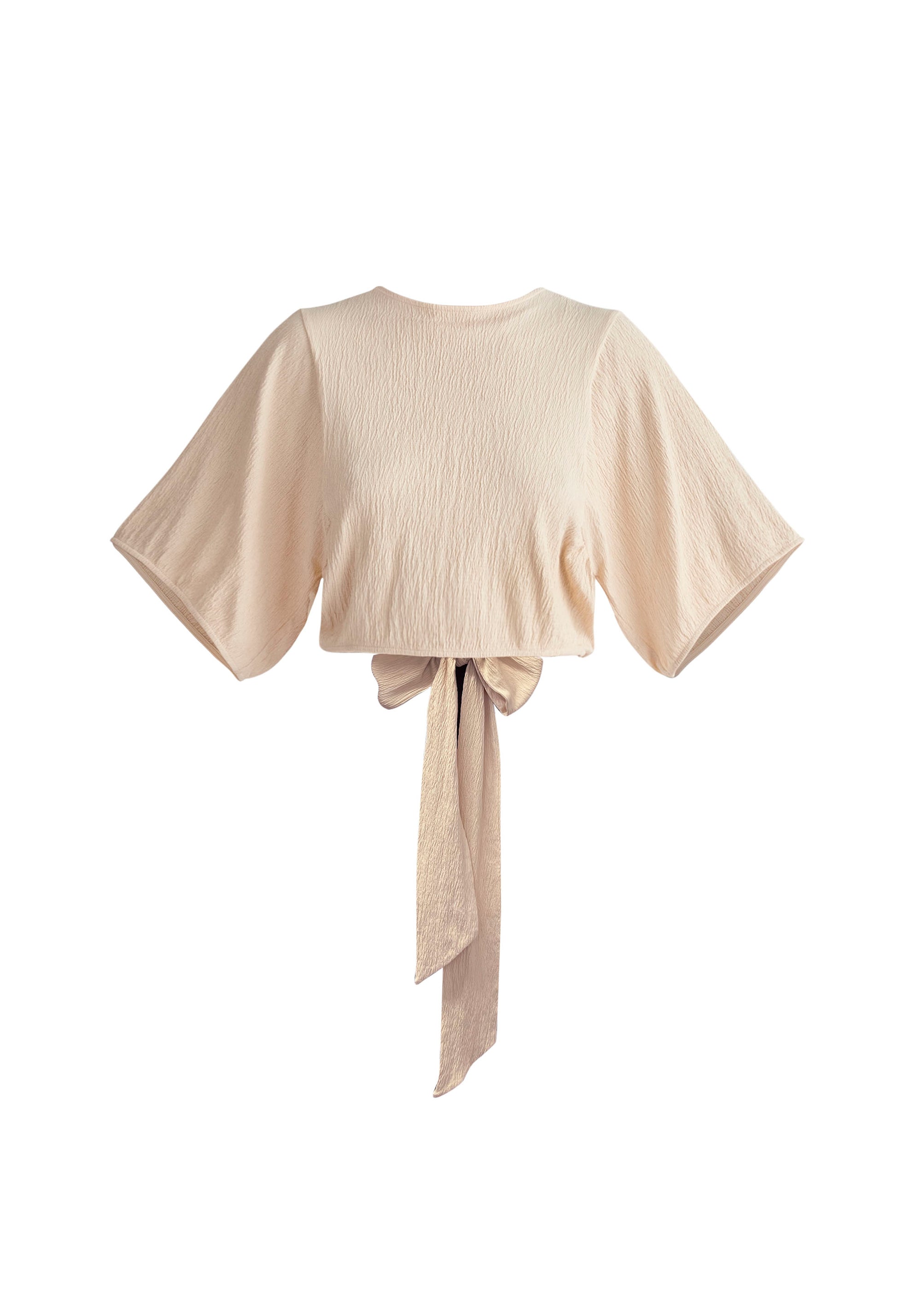 Paisie Two-Way Kimono Wrap Top in Oatmeal Cut Out