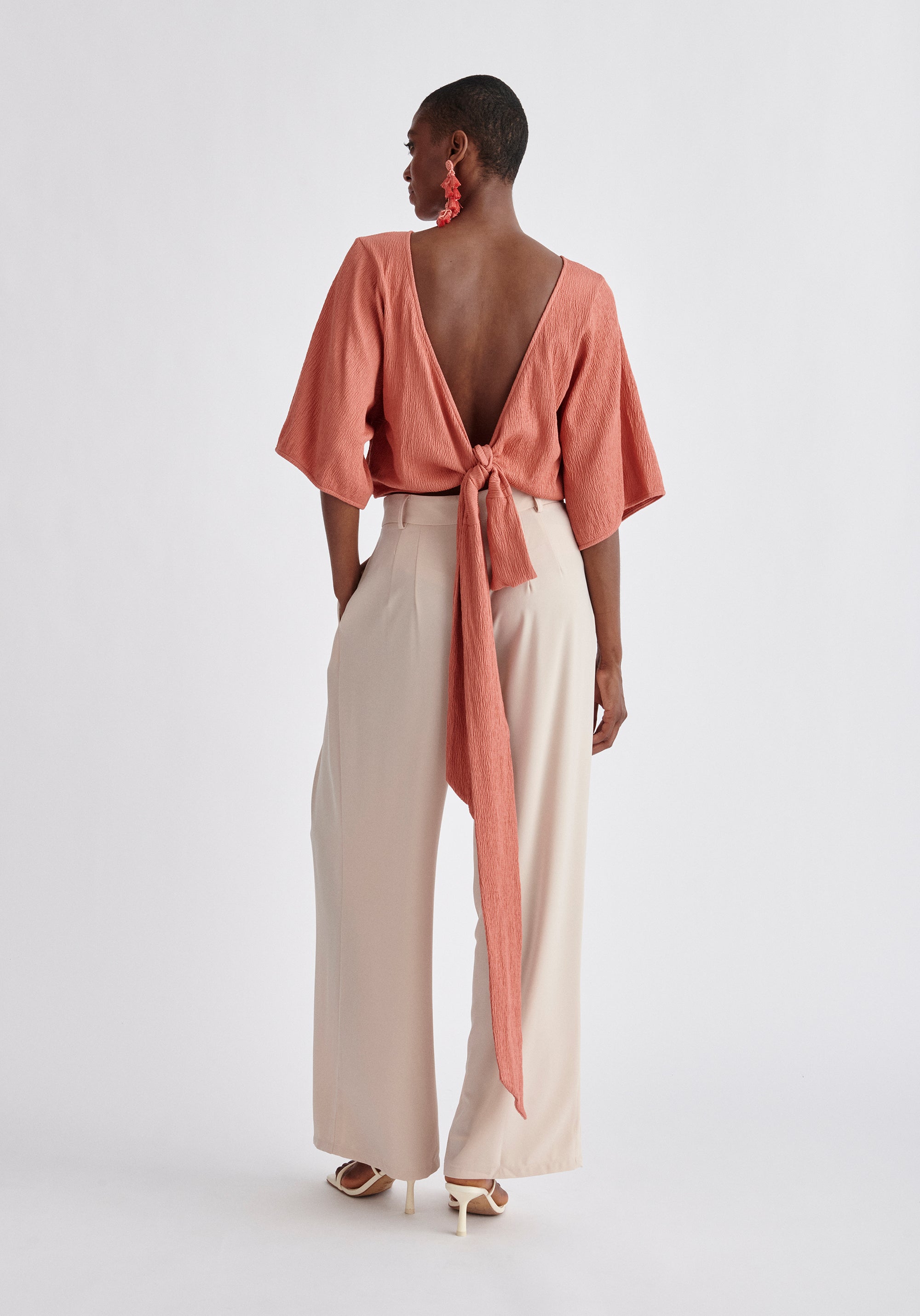 Paisie Two-Way Kimono Wrap Top in Pink